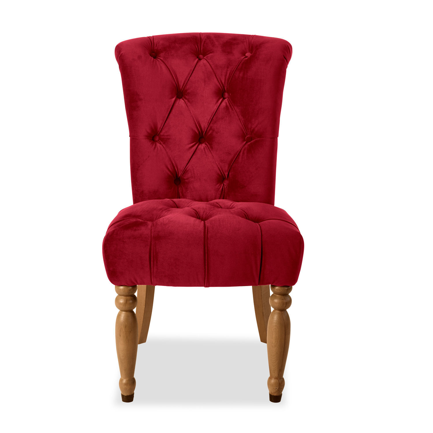 rouge Fauteuil Claville rouge en velours avec pieds en bois, chaise élégante pour salon ou bureau