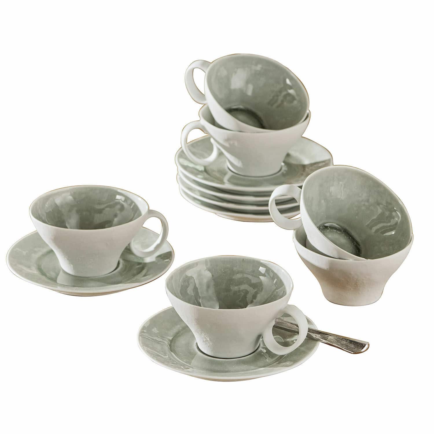 Lot de 6 tasses et soucoupes Braganza