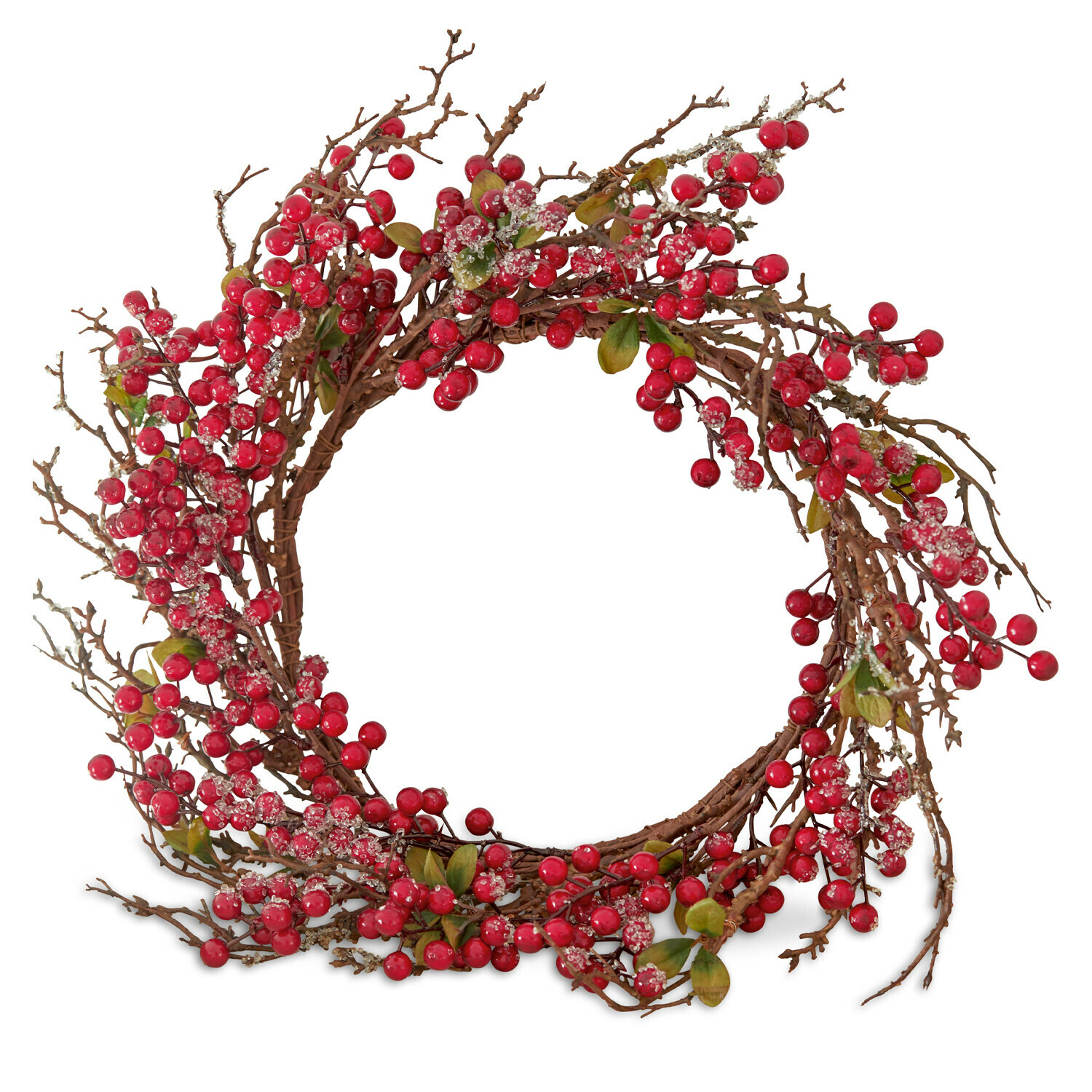 Couronne Usovo Couronne décorative en branches naturelles avec baies rouges, décoration festive d'intérieur
