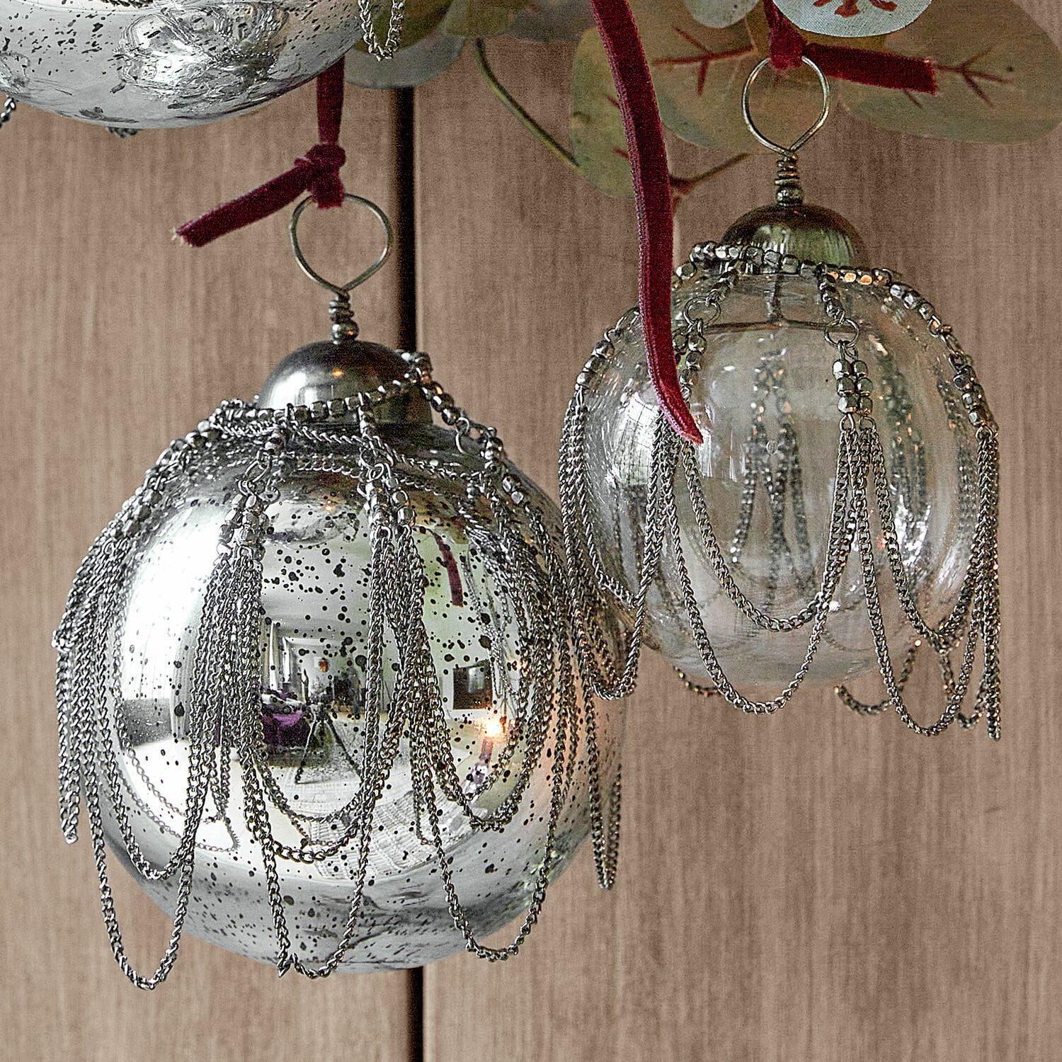 Lot de 4 boules de Noël Parelle