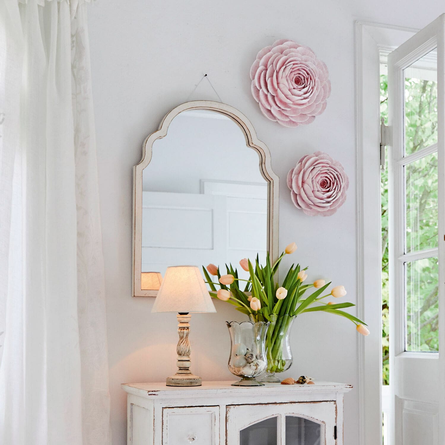 Miroir Blanc Loberon En Bois – Dimensions 120x6 Cm – Marque Amadeus – Neuf