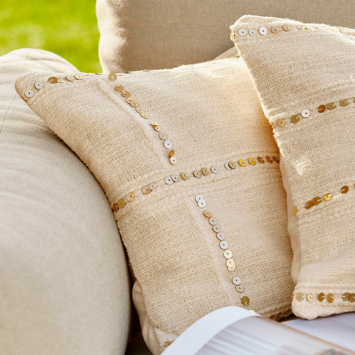 Lot de 2 housses de coussins Rousseline