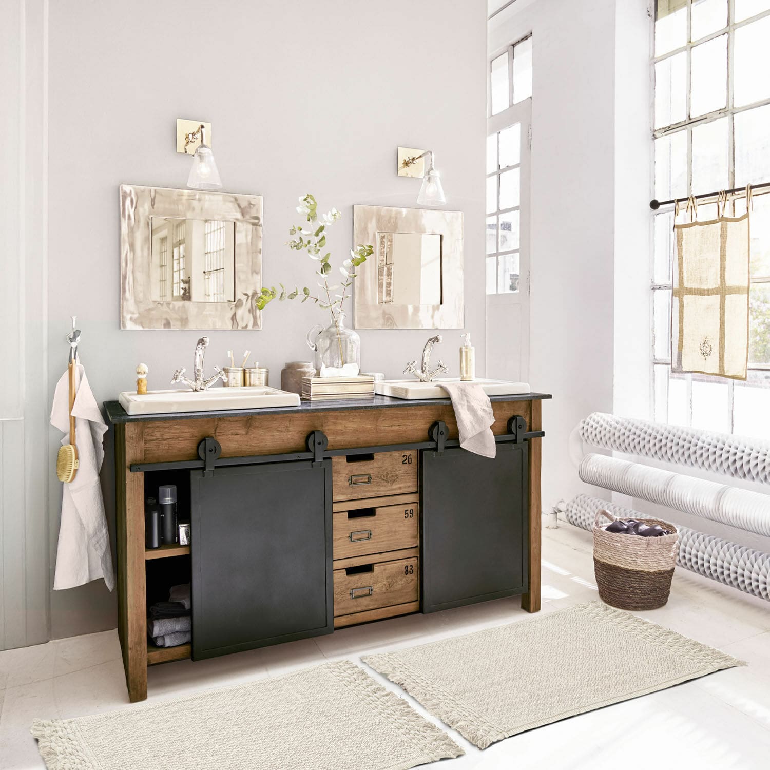 Lot de 2 tapis de bain Faelwyn