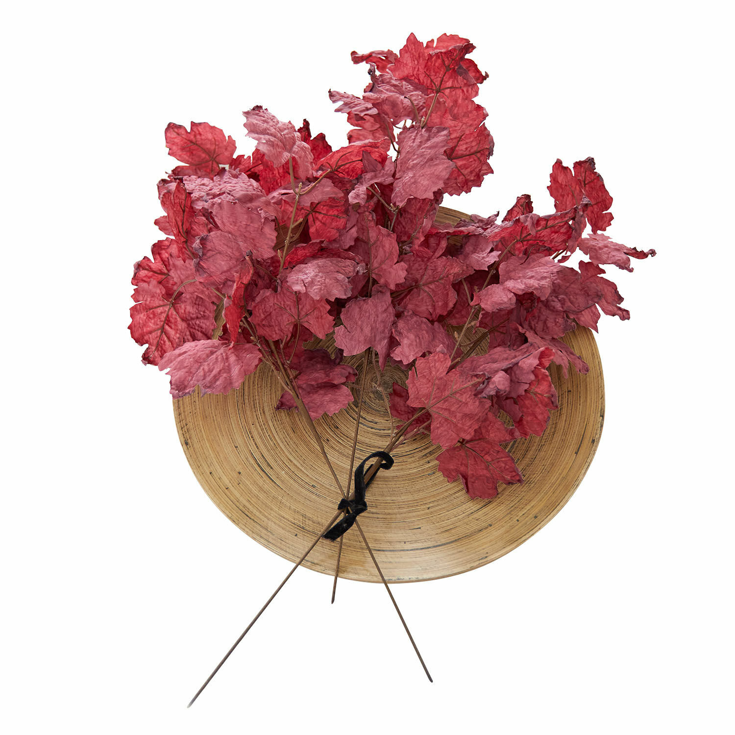 Lot de 3 branches décoratives Camirissa Bouquet de feuilles rouges artificielles décoratives sur longues tiges pour intérieur