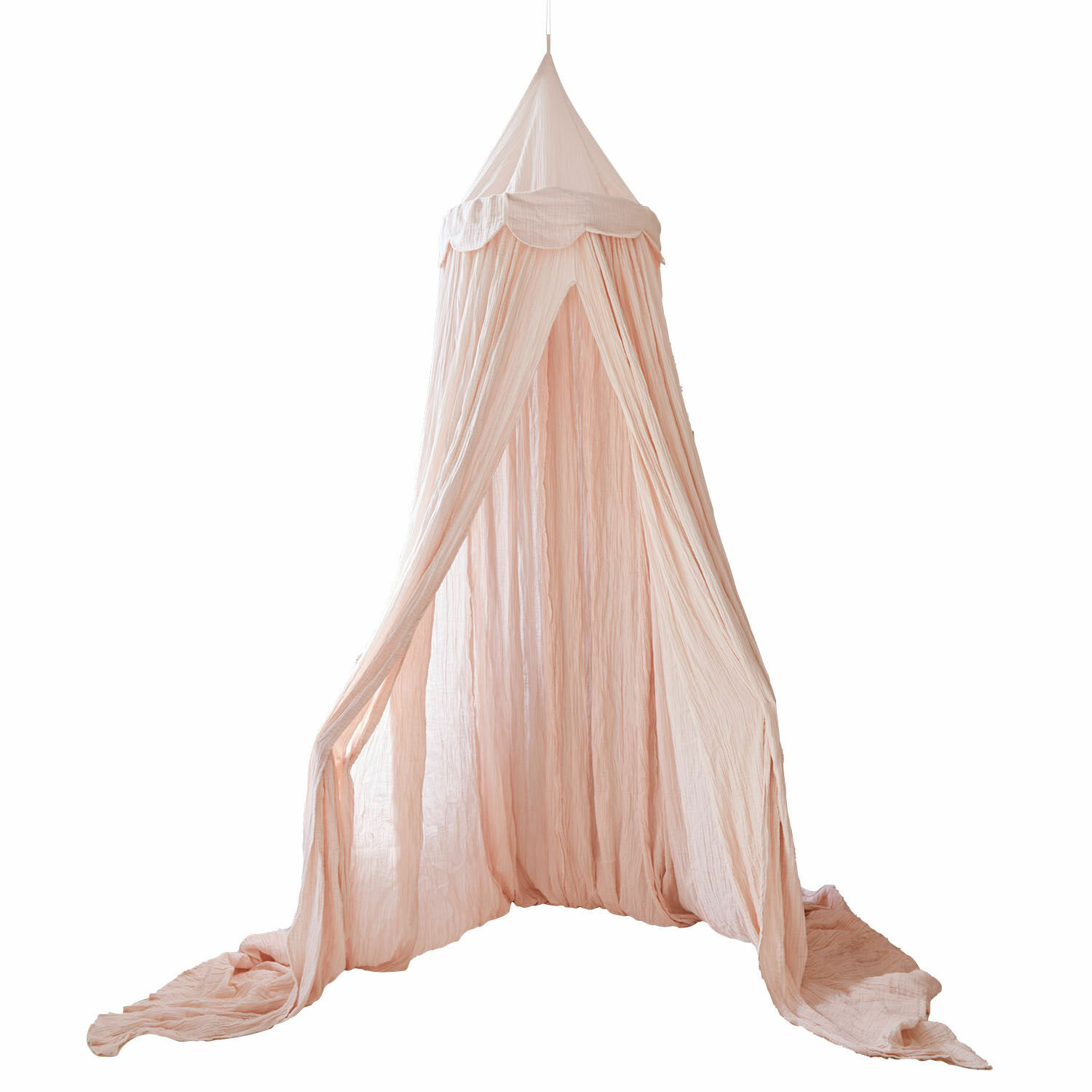 Ciel de lit Larika Ciel de lit rose en tissu léger suspendu, décoration douce pour chambre d'enfant, tissu aéré