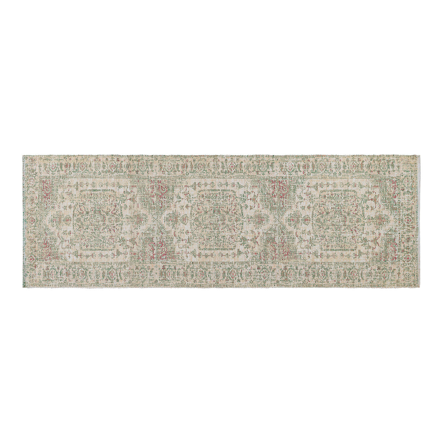 Tapis long Taranise Tapis long à motif oriental beige et vert, tapis décoratif pour salon ou couloir