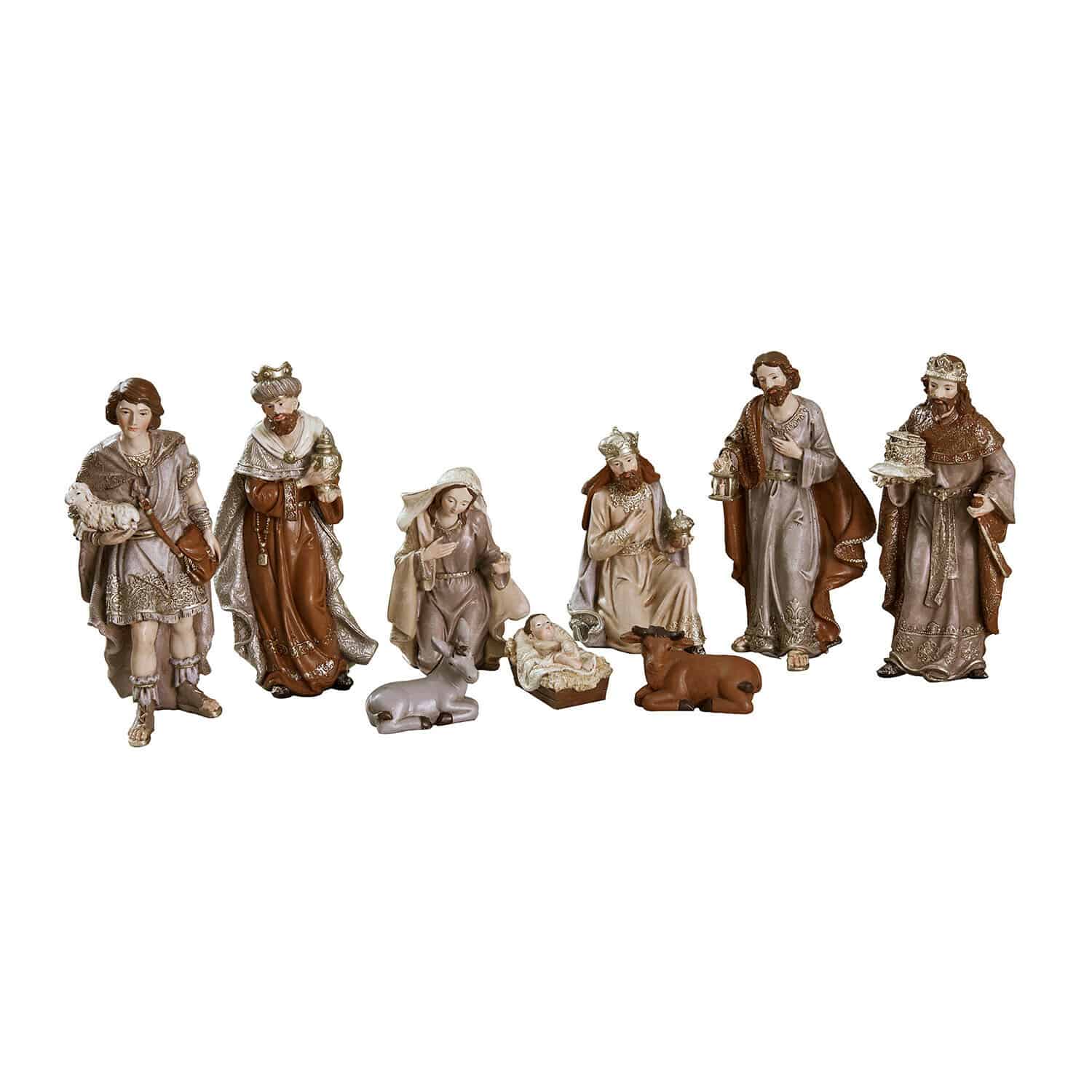 Lot de 9 figurines de crèche Caprinas