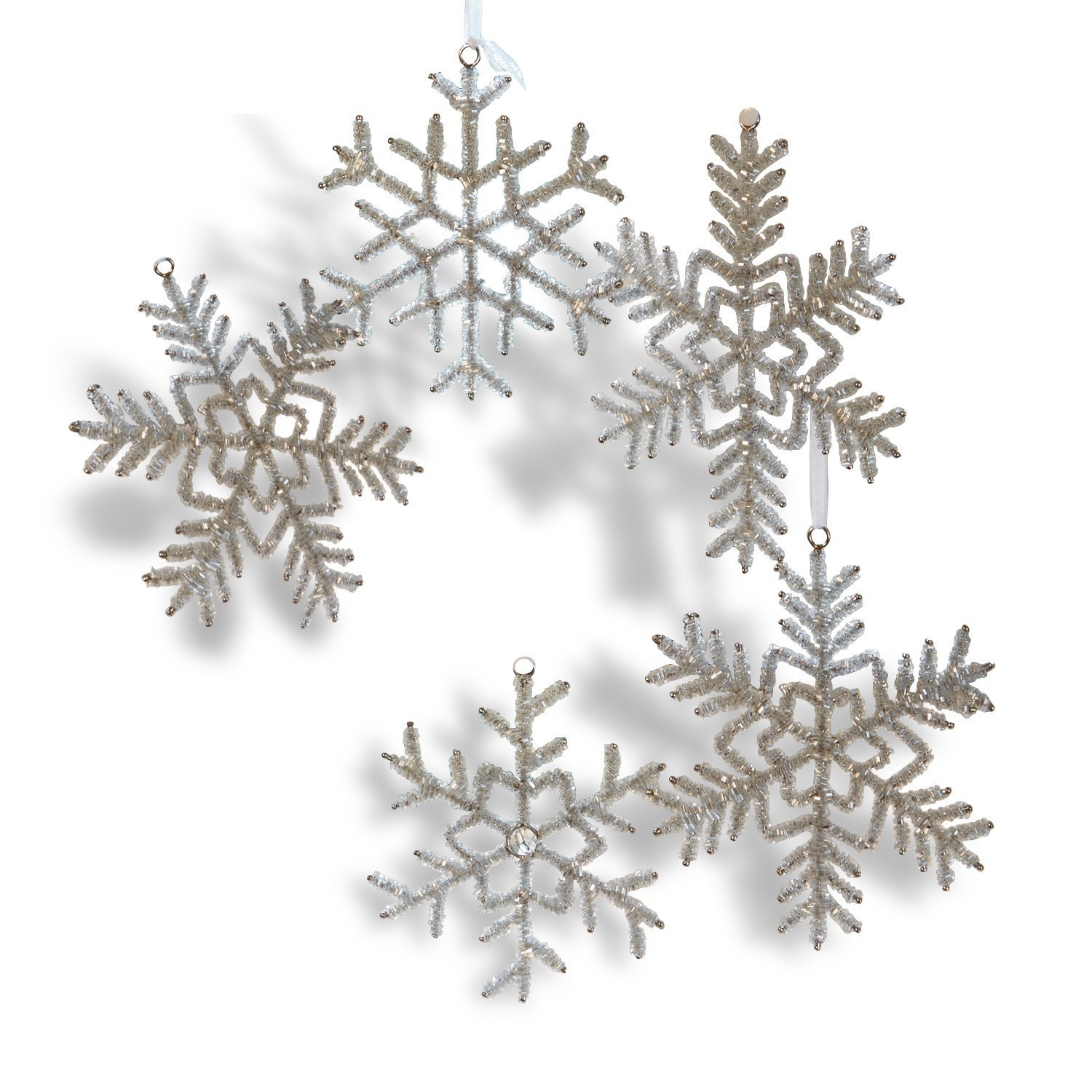 Lot de 5 décorations de Noël Snowflake