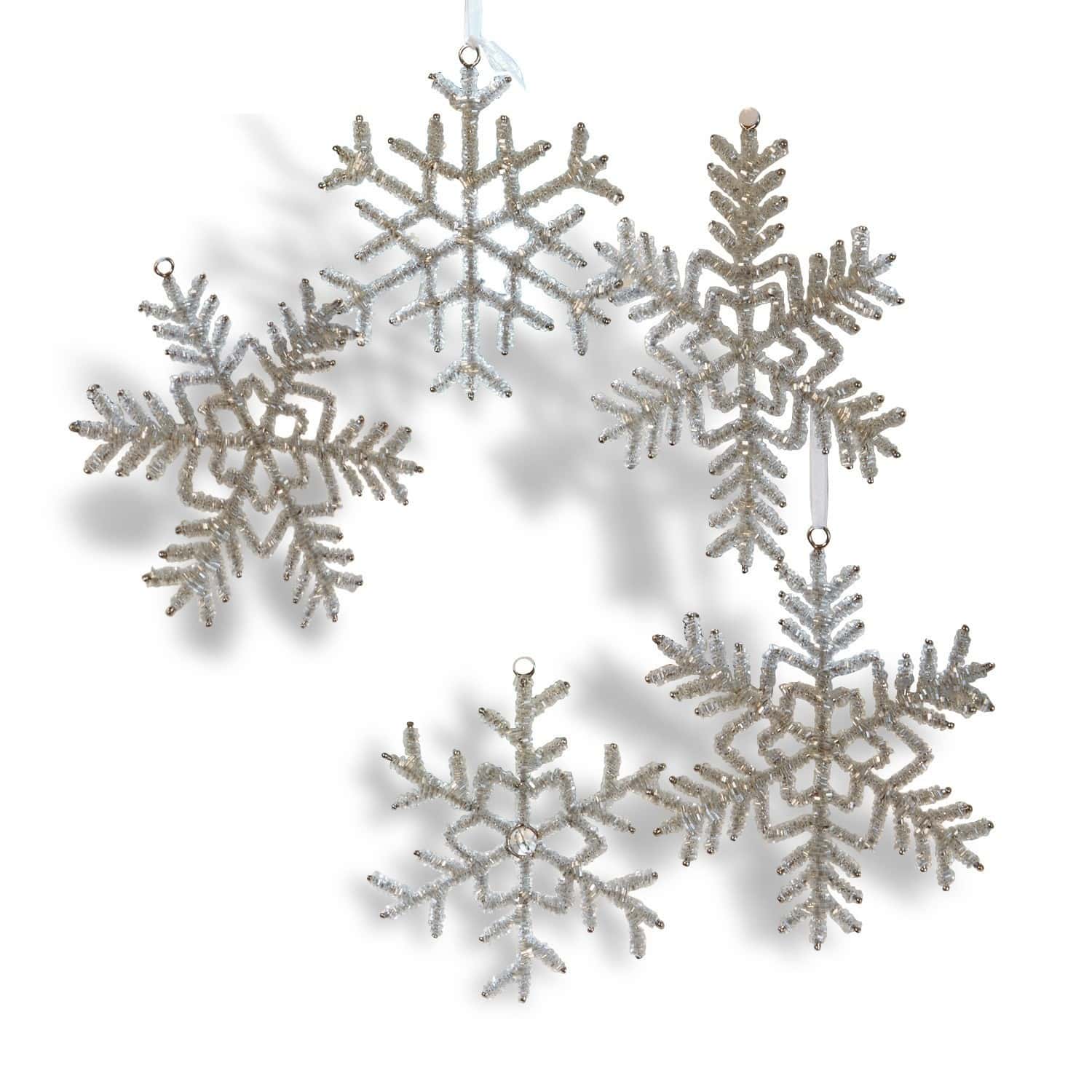 Lot de 5 décorations de Noël Snowflake