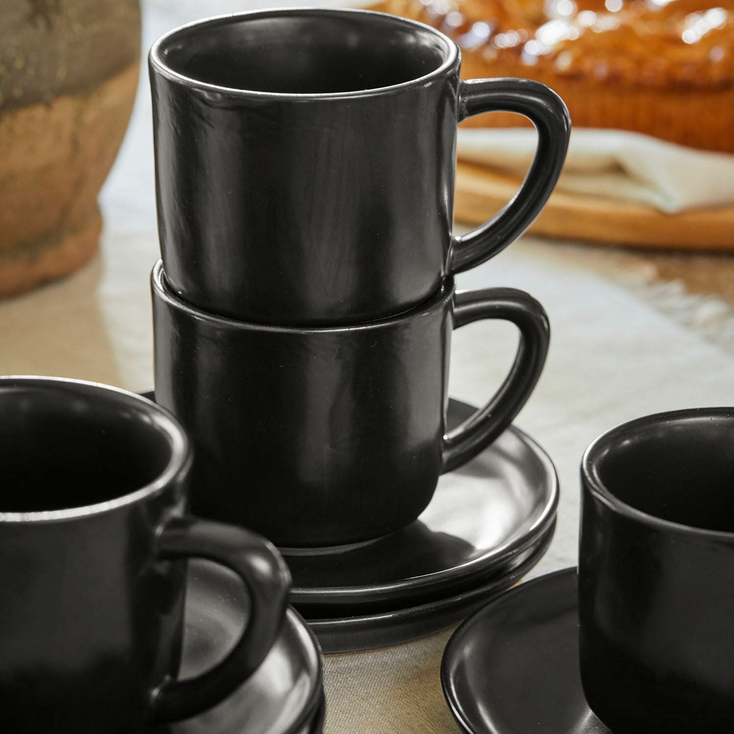 Lot de 6 tasses et soucoupes Biarré