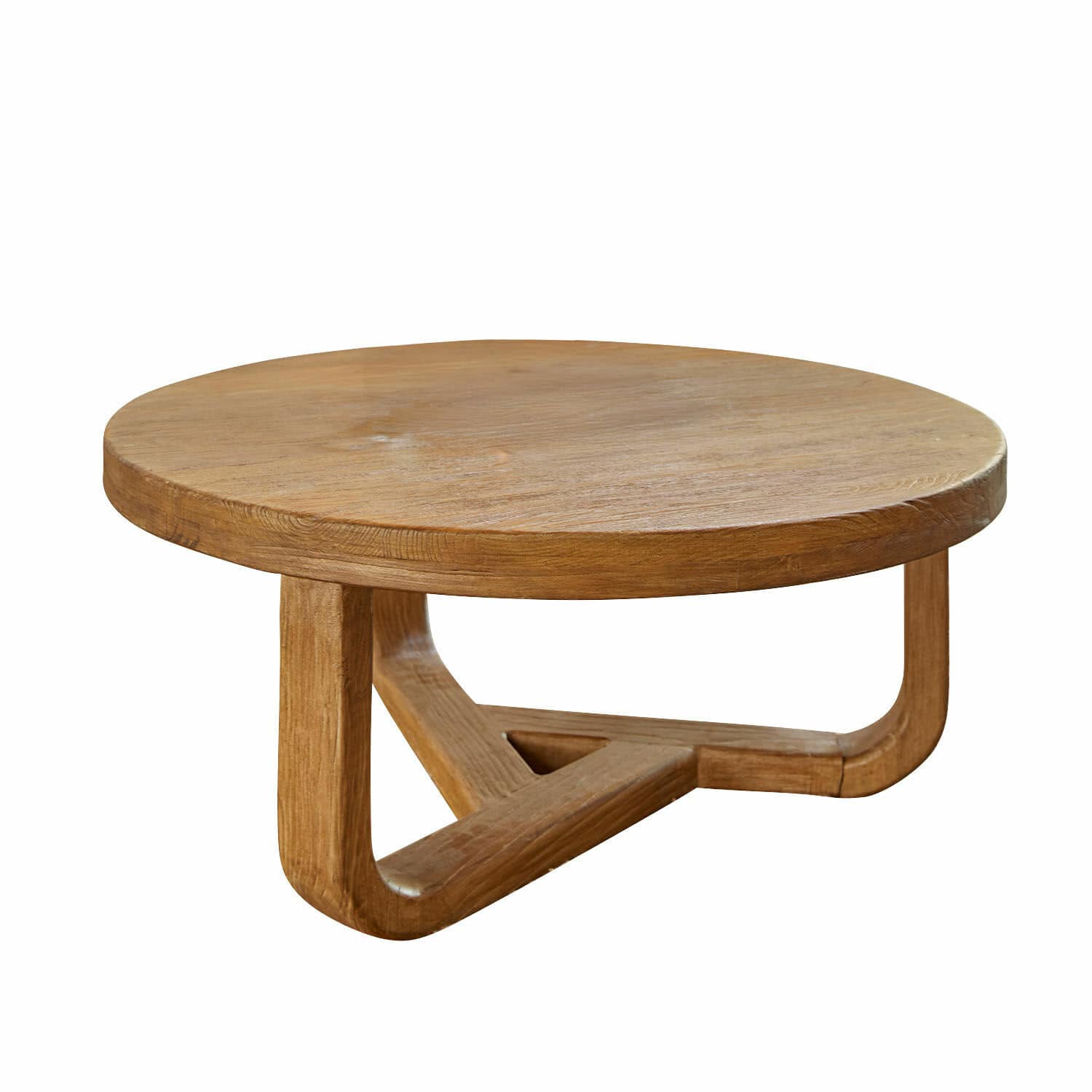 Table basse Trésorique Table basse ronde en chêne naturel, bois massif, design moderne pour salon élégant