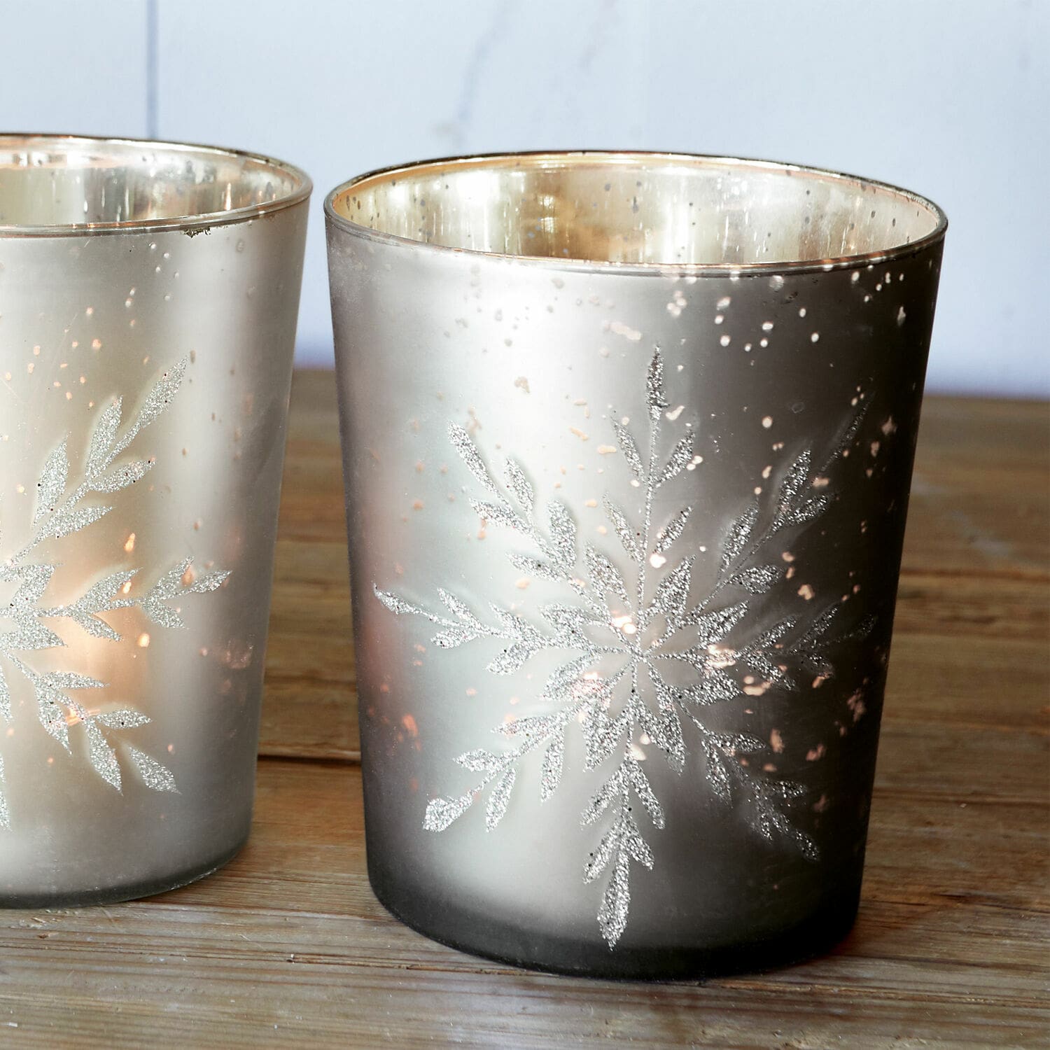 Lot de 3 photophores Snowflakes