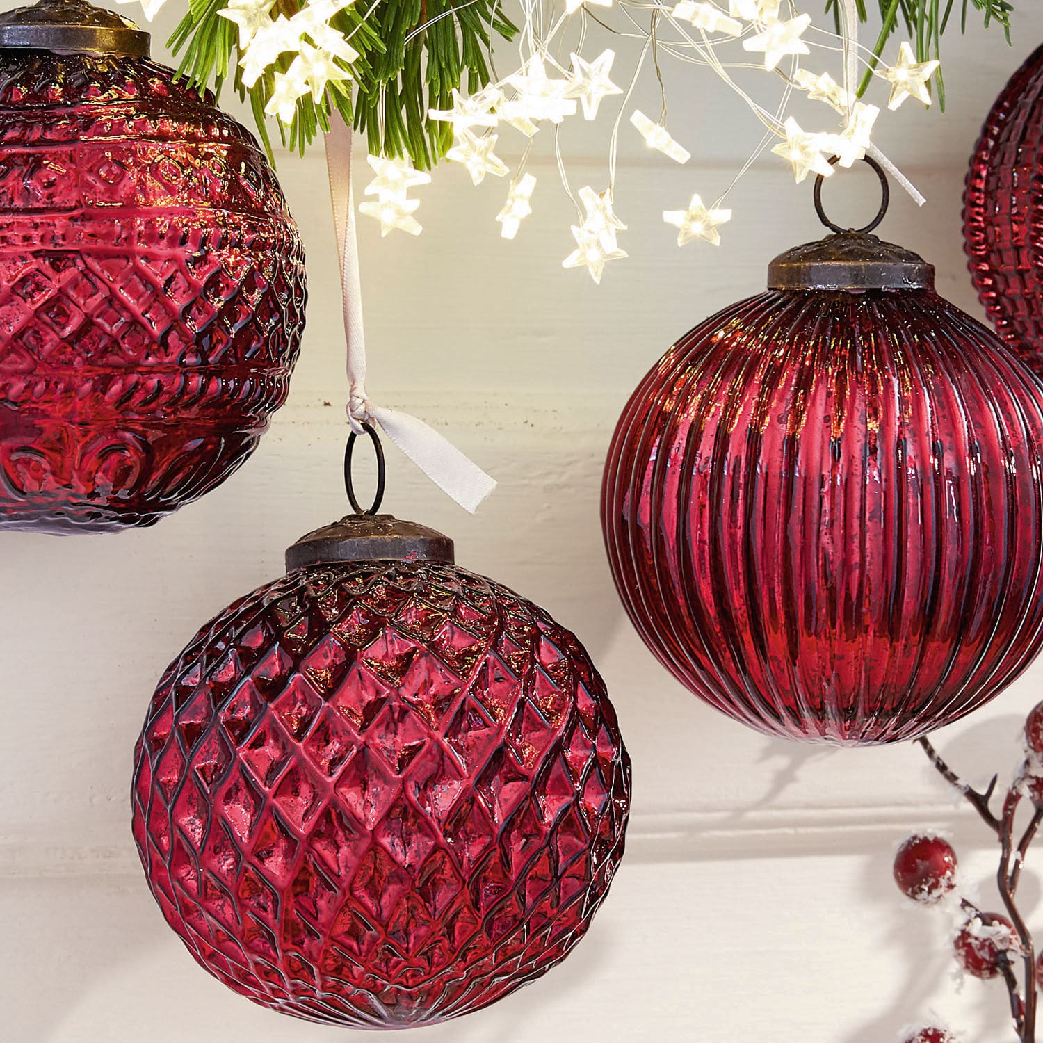 Lot de 4 boules de Noël Ringas