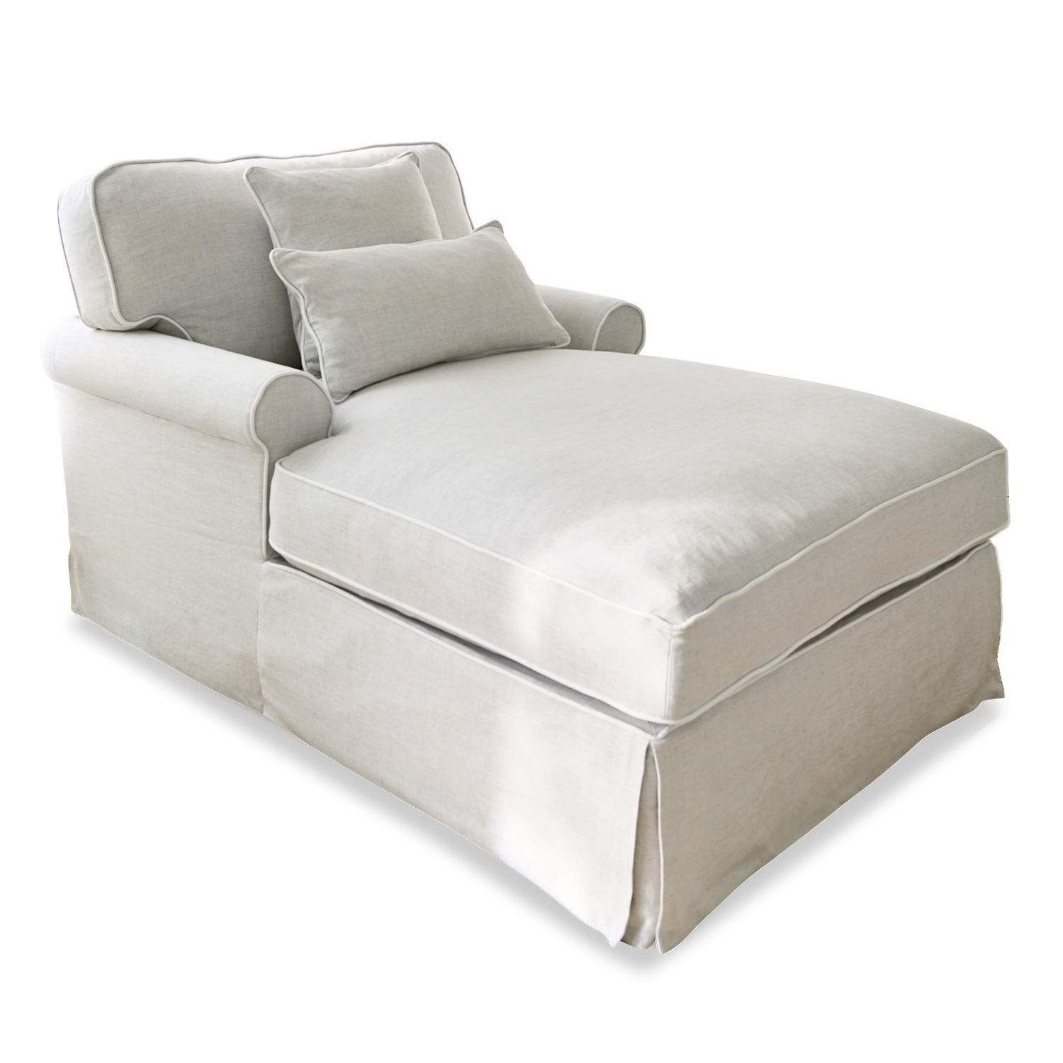 Chaiselongue Compton bleu clair en tissu, meuble confortable pour salon moderne