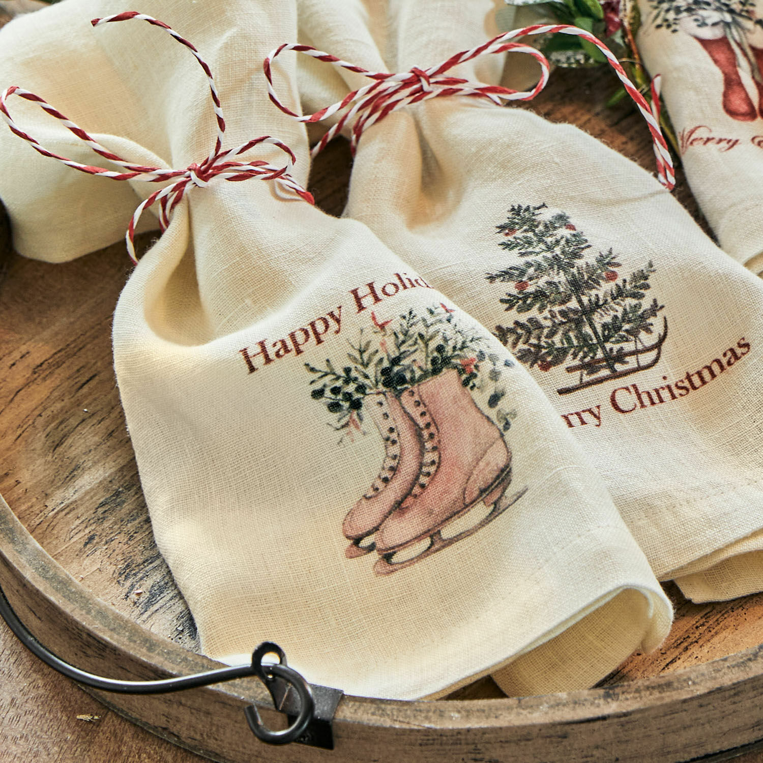 Lot de 4 serviettes Merry & Bright