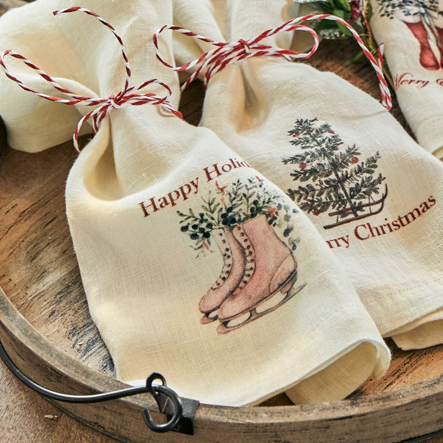 Lot de 4 serviettes Merry & Bright