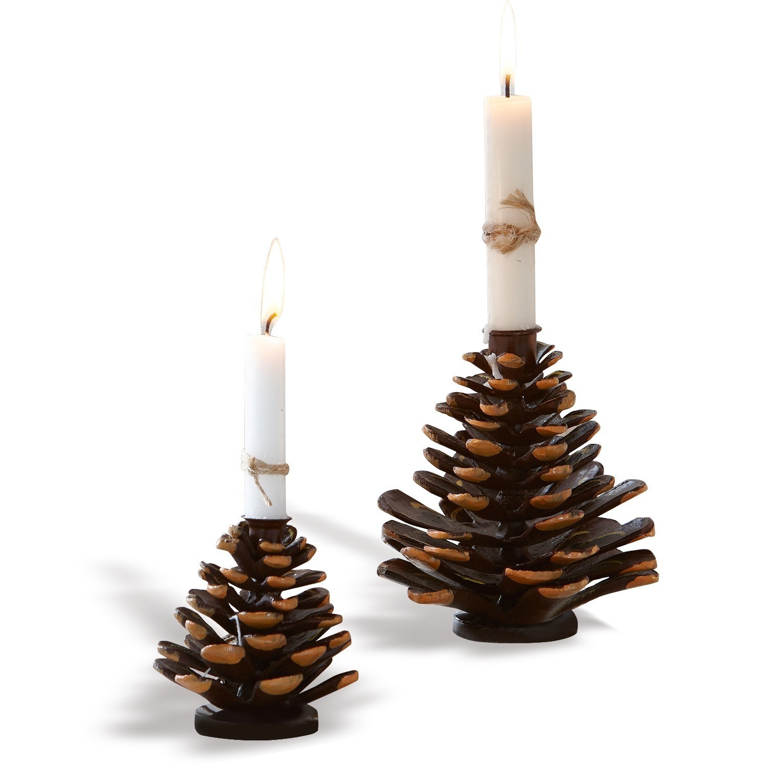 Lot de 2 bougeoirs Pinecone