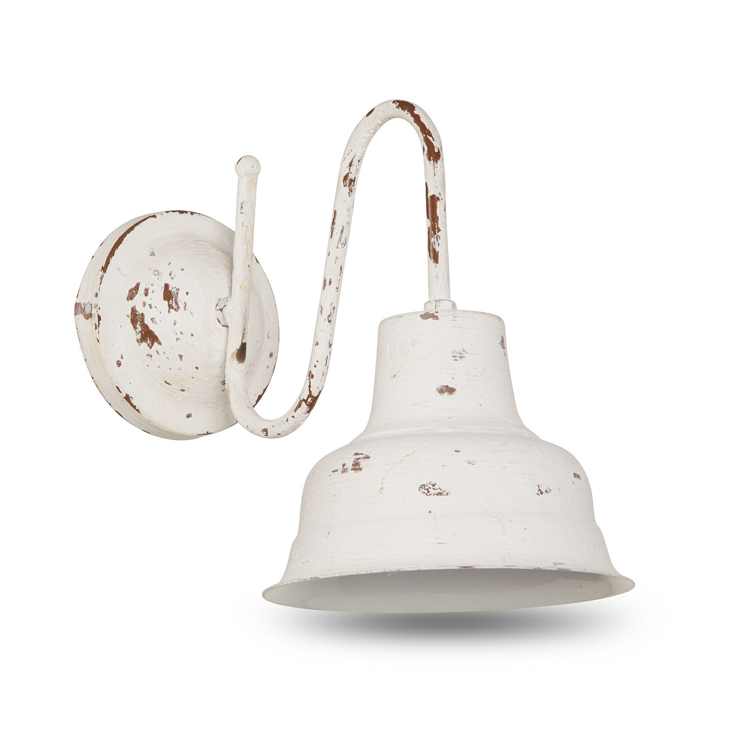 blanc vieilli Applique murale Sidney en métal blanc antique avec effet vieilli, style vintage décoratif