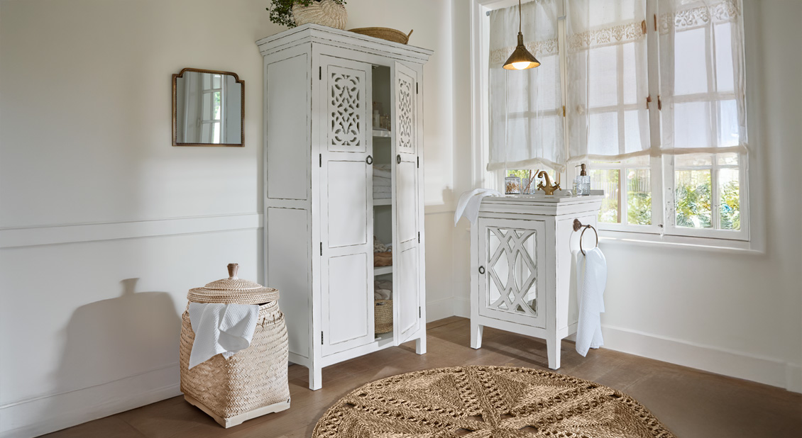 Salle de bains en blanc