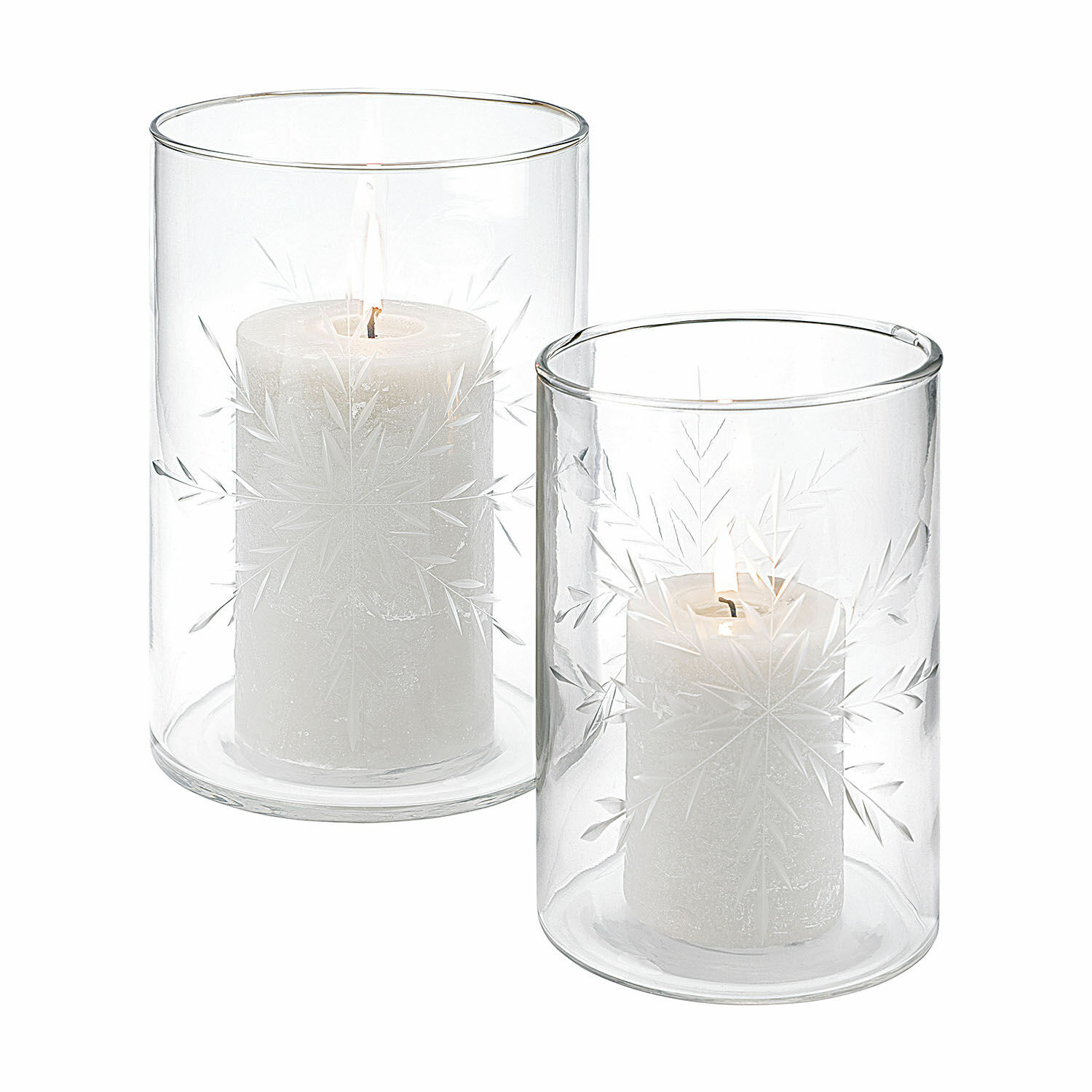 Lot de 2 photophores Snowflakes