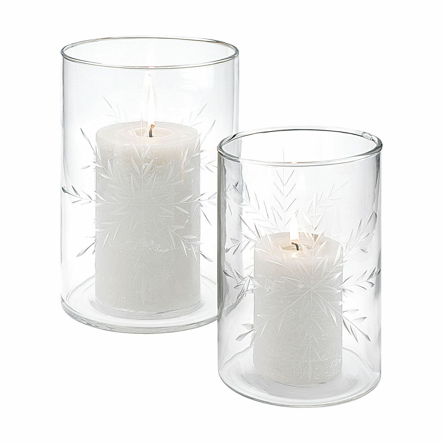 Lot de 2 photophores Snowflakes