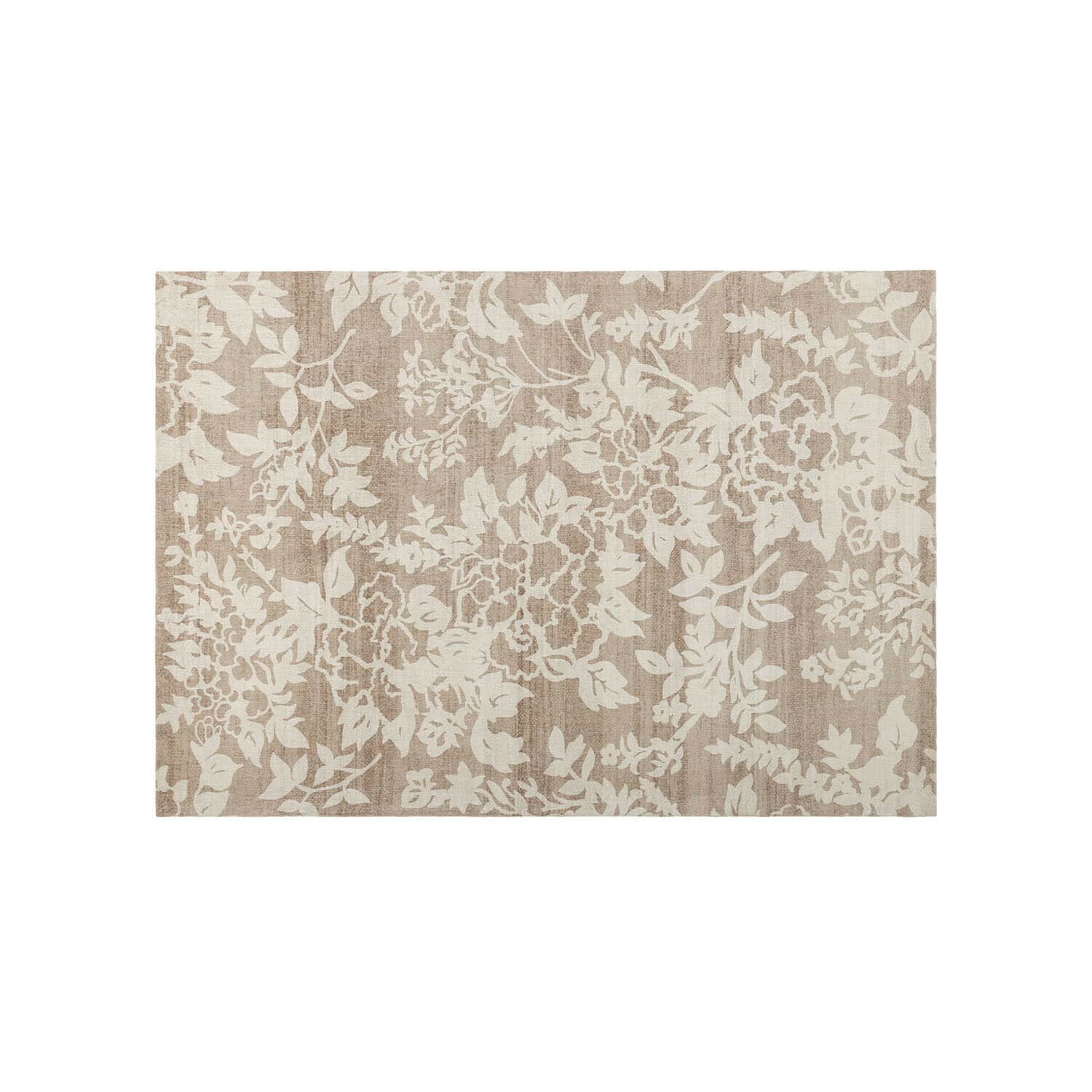 Tapis Casamira Tapis beige avec motif floral clair, tissu doux et décoratif pour salon moderne