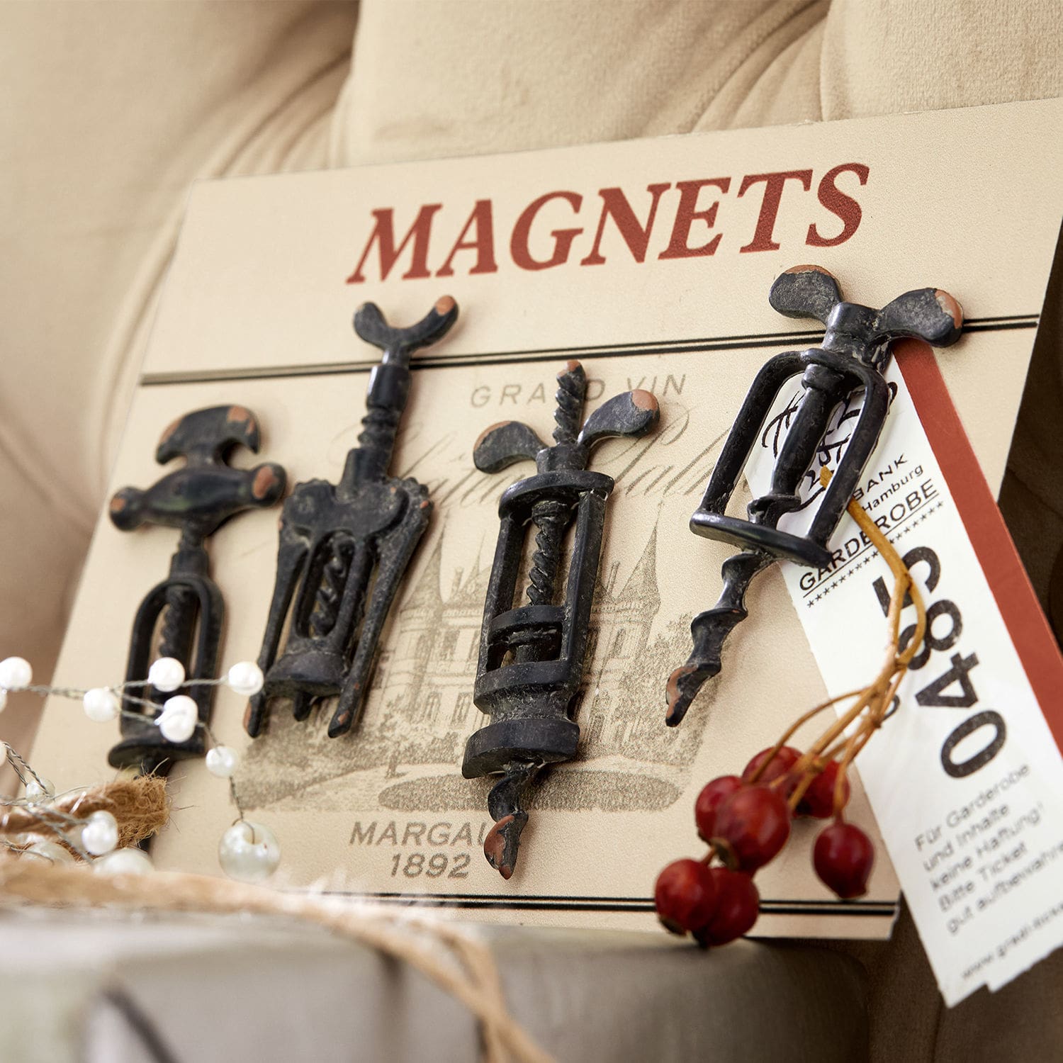 Lot de 4 aimants Corkscrew