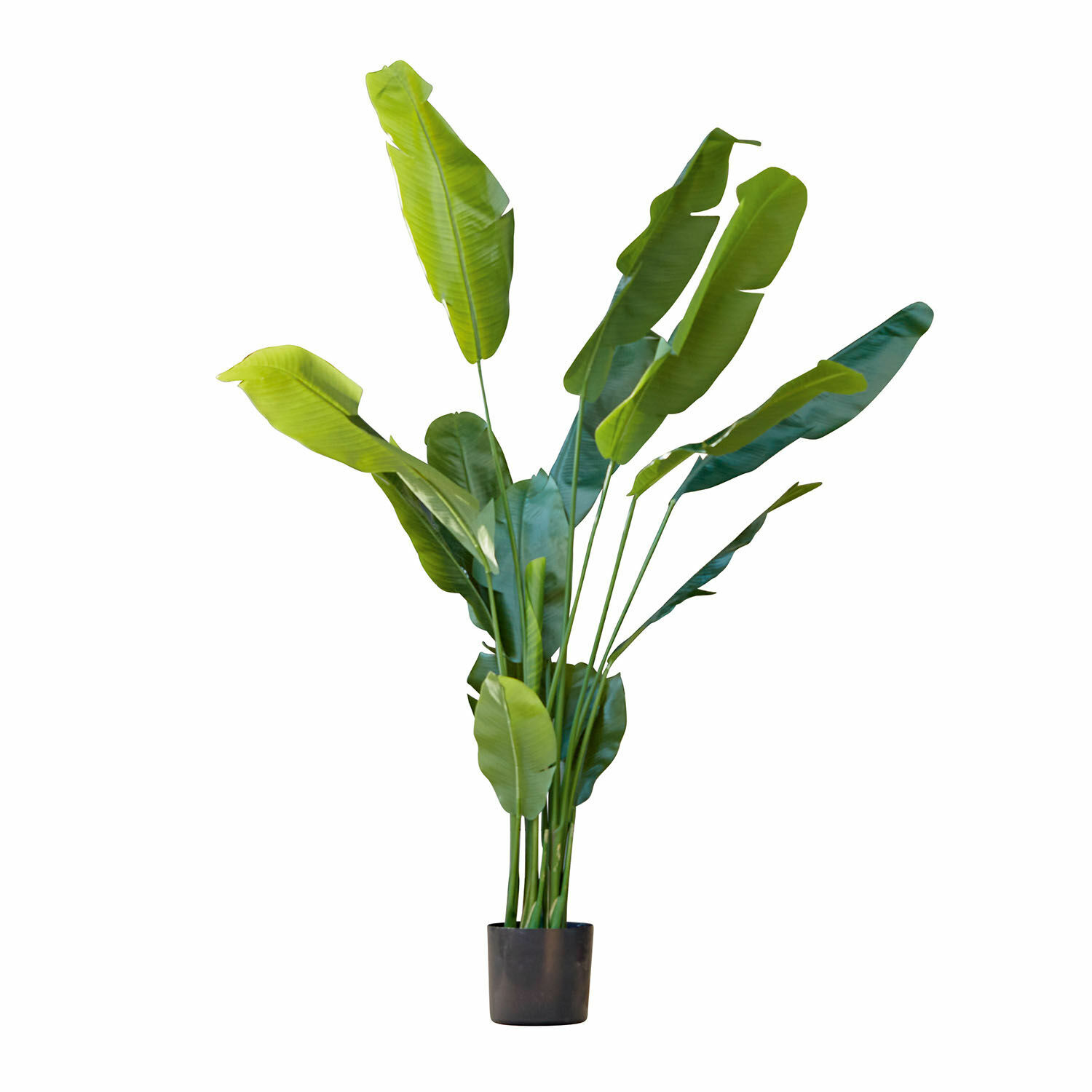Plante décorative Lennidas Plante artificielle de bananier en pot noir avec feuilles vertes pour décoration intérieure