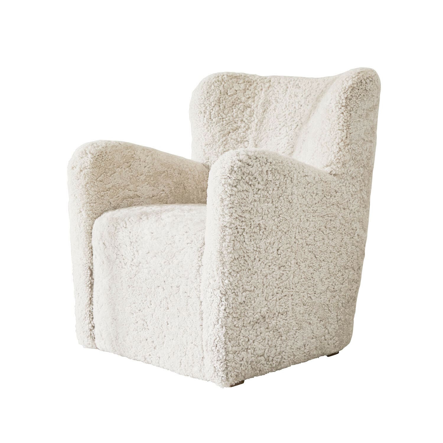 Fauteuil Fleurimond Fauteuil doux en tissu bouclé crème, parfait pour un salon moderne et confortable