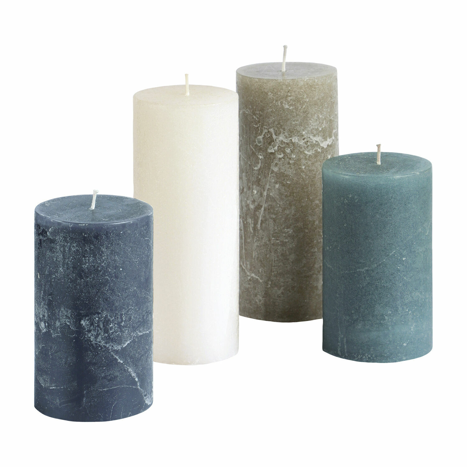 multicolore Ensemble de 4 bougies colorées en cire avec finition rustique pour décoration intérieure