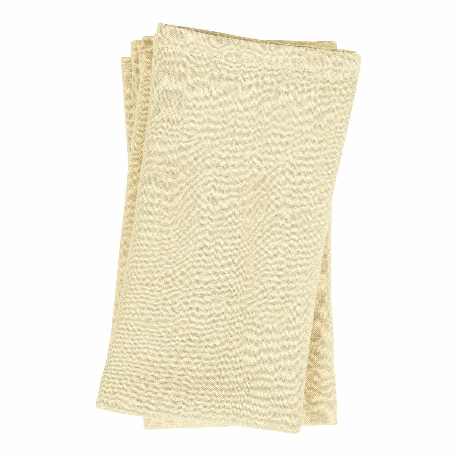 jaune Lot de 4 serviettes en lin jaune Ghis, tissu doux pour décoration de table