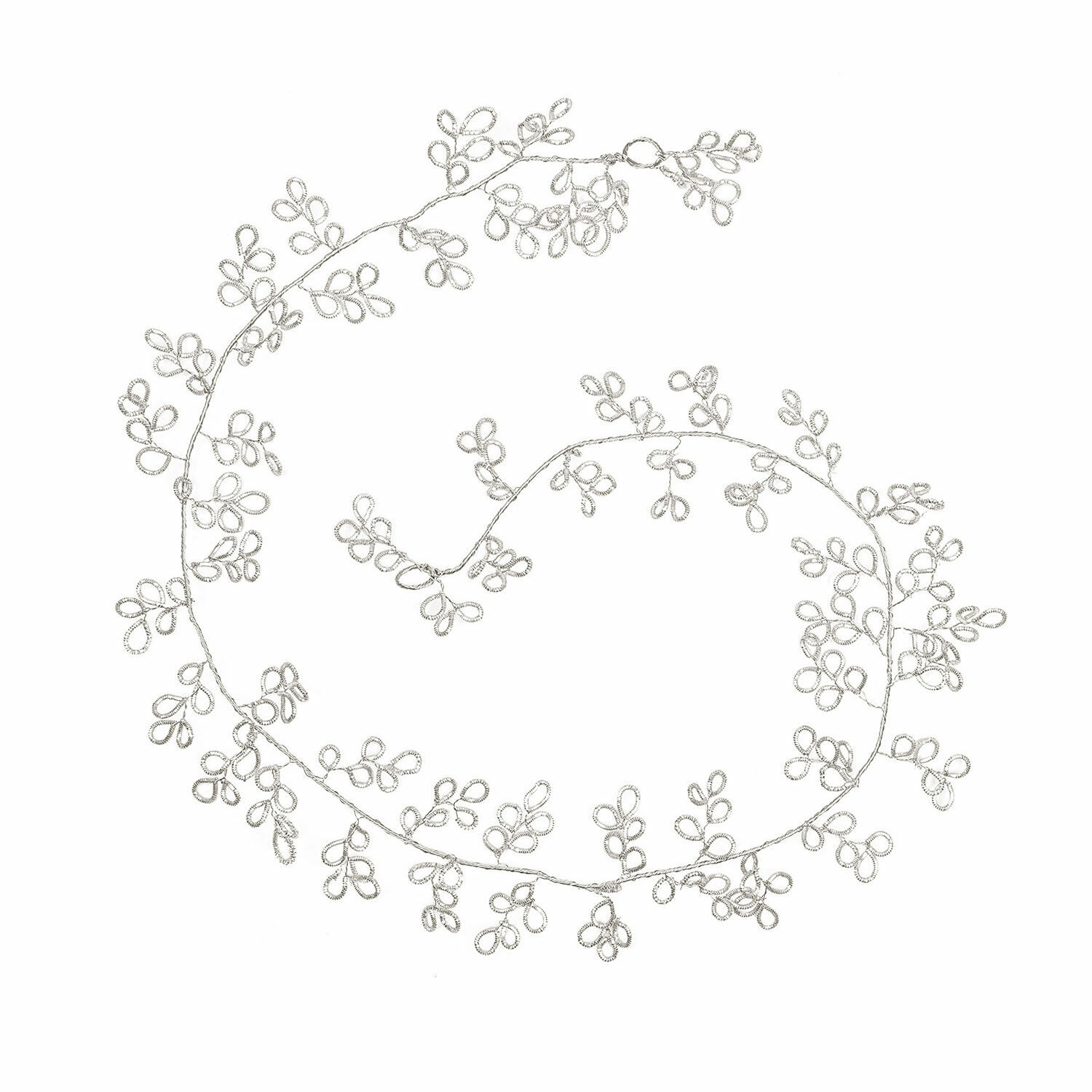 Guirlande Maldon Collier fin argenté avec feuilles décoratives, bijou féminin élégant pour toutes occasions