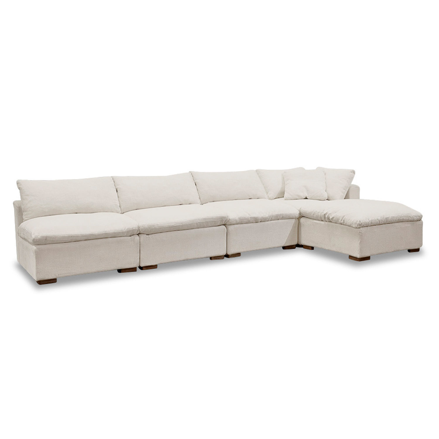 crème Canapé modulable Baladou crème en tissu doux, confortable pour salon moderne