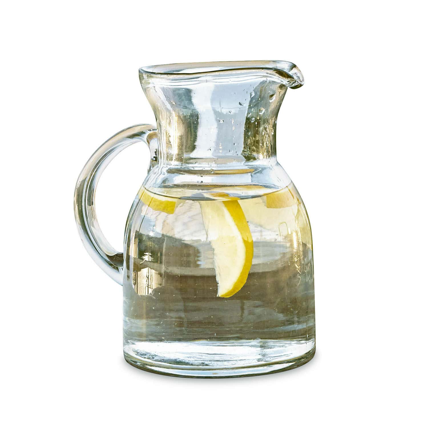 Pichet Clarksville Carafe en verre avec anse remplie d'eau et tranche de citron, pour servir des boissons fraîches