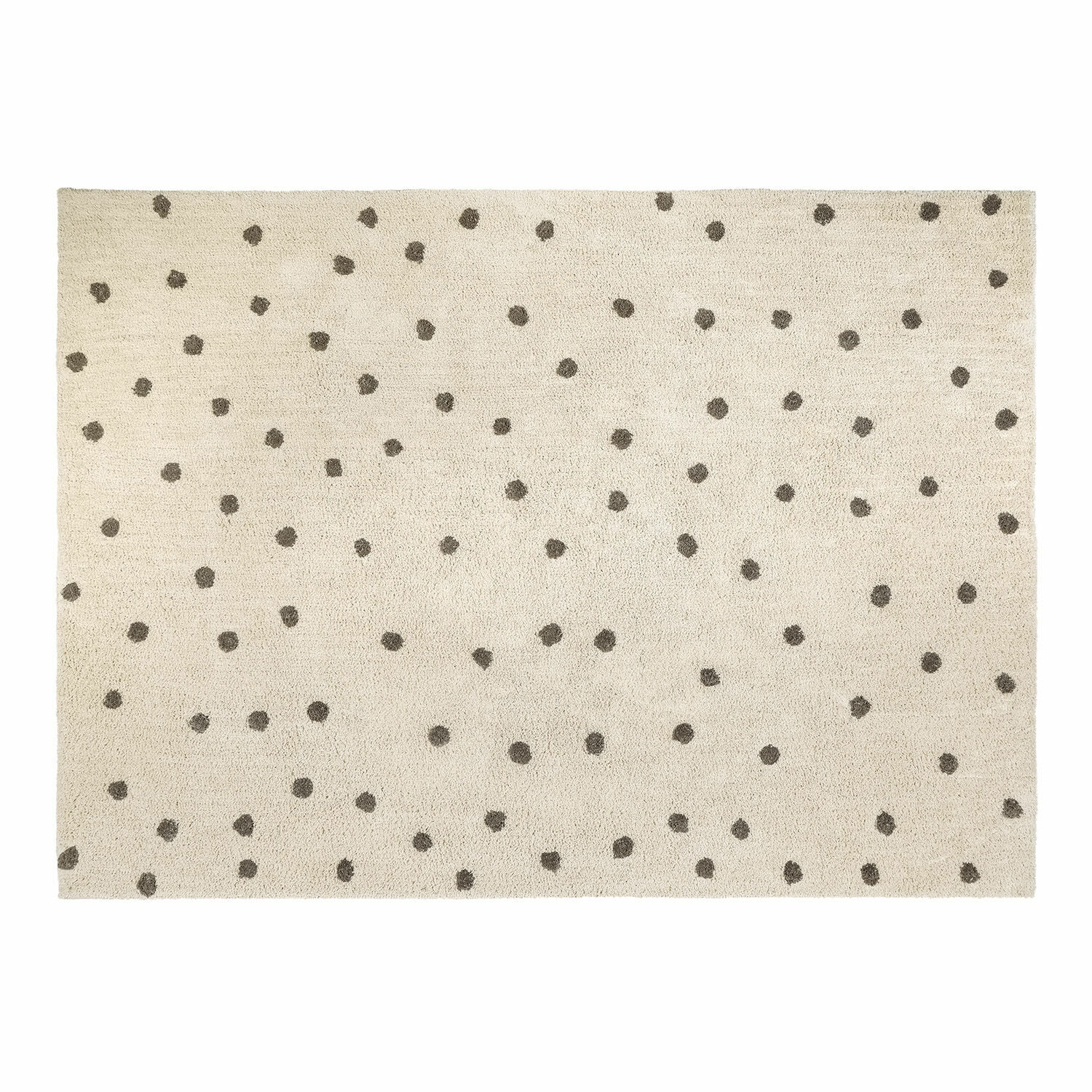 Tapis Thivalie Tapis beige en matière douce avec des pois foncés, design moderne pour salon