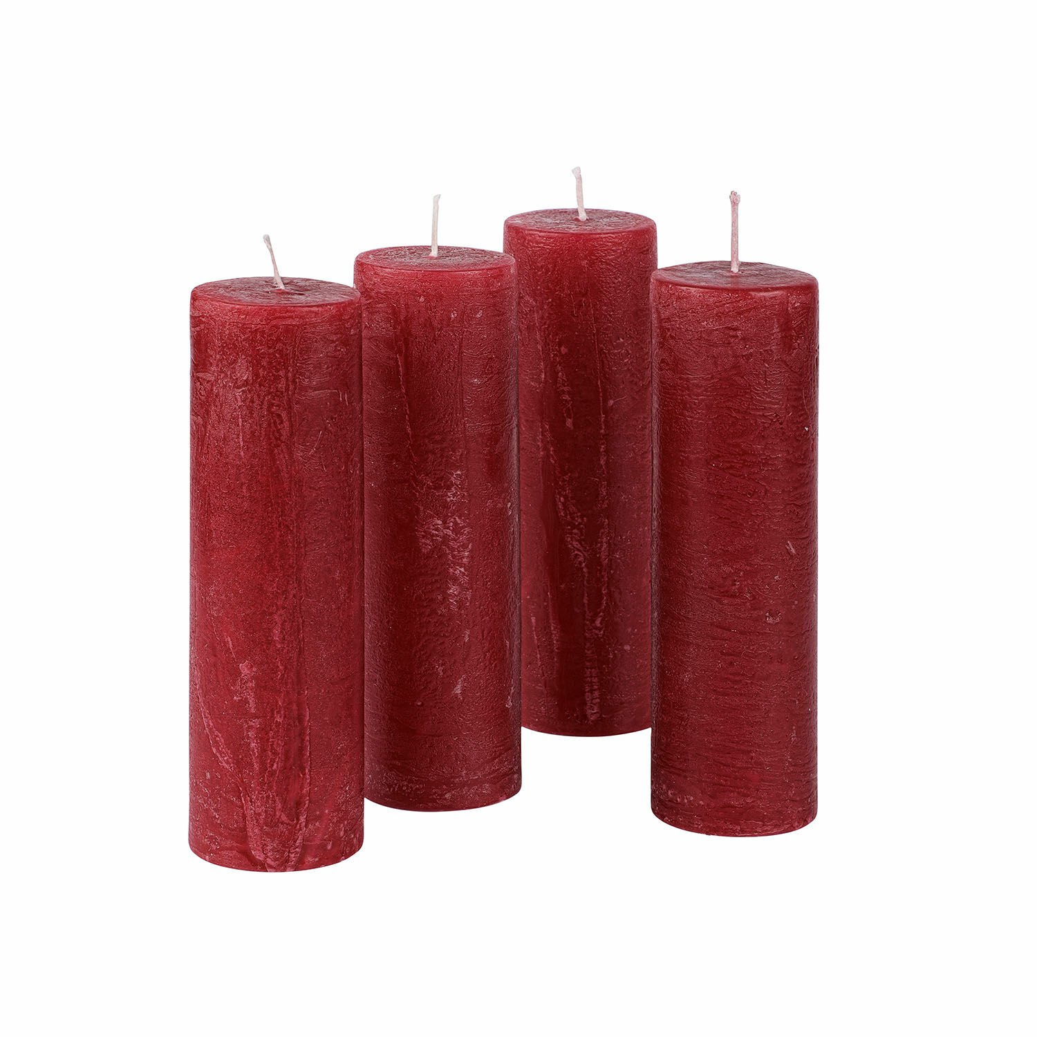 rouge Lot de 4 bougies rouges Muriel en cire, décoration intérieure, bougies décoratives