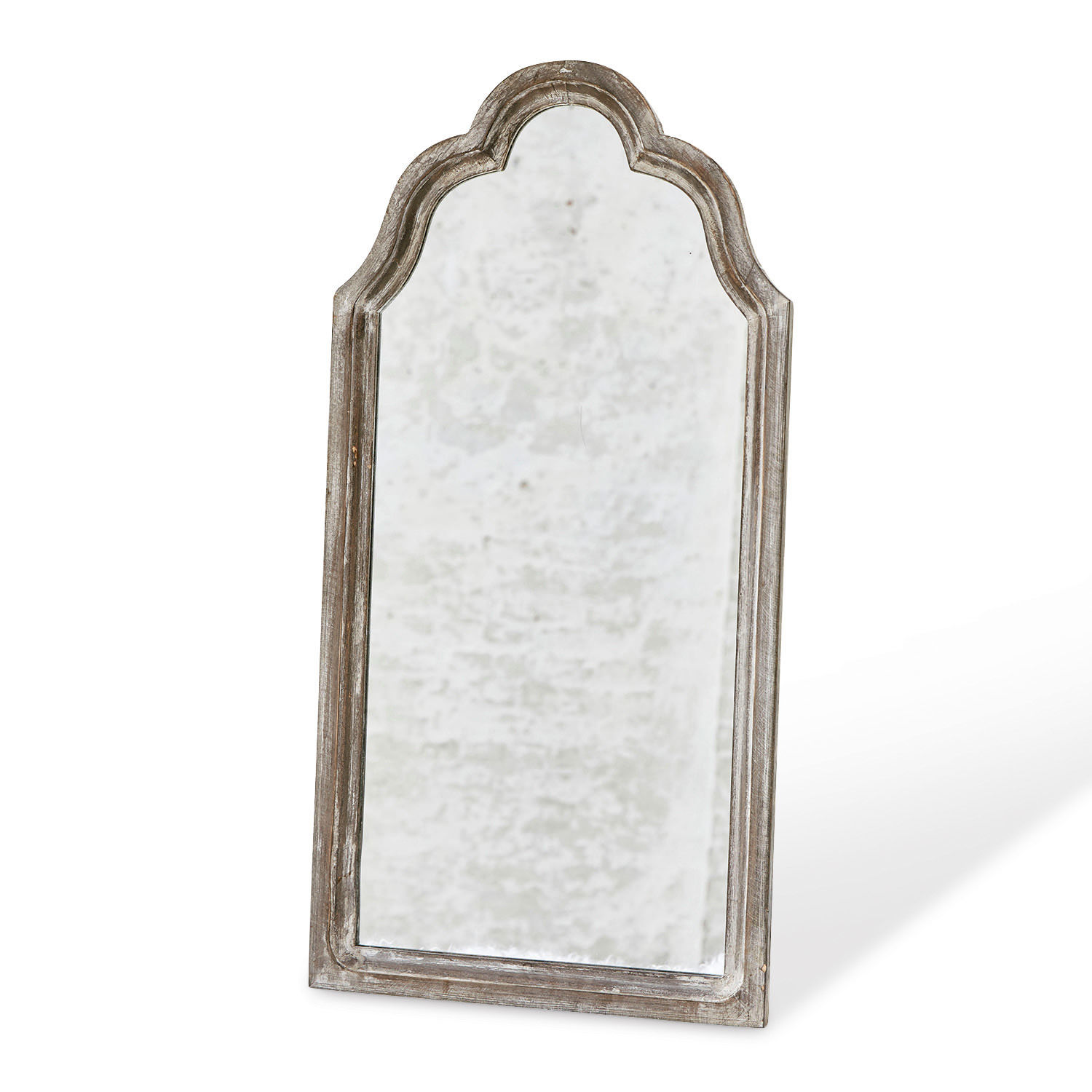 Miroir Libasse Miroir avec cadre en bois vieilli gris, décoration vintage pour intérieur élégant
