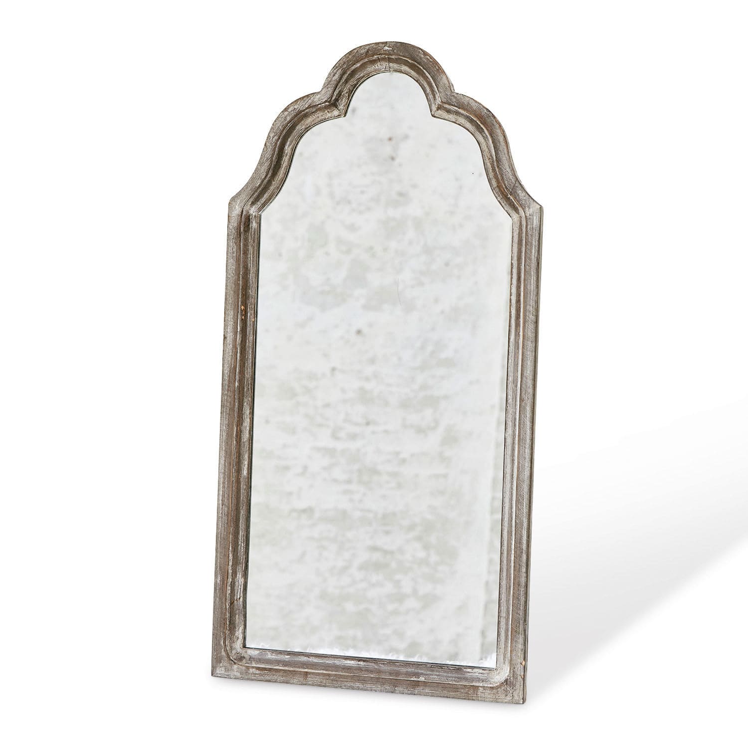 Miroir Libasse Miroir avec cadre en bois vieilli gris, décoration vintage pour intérieur élégant
