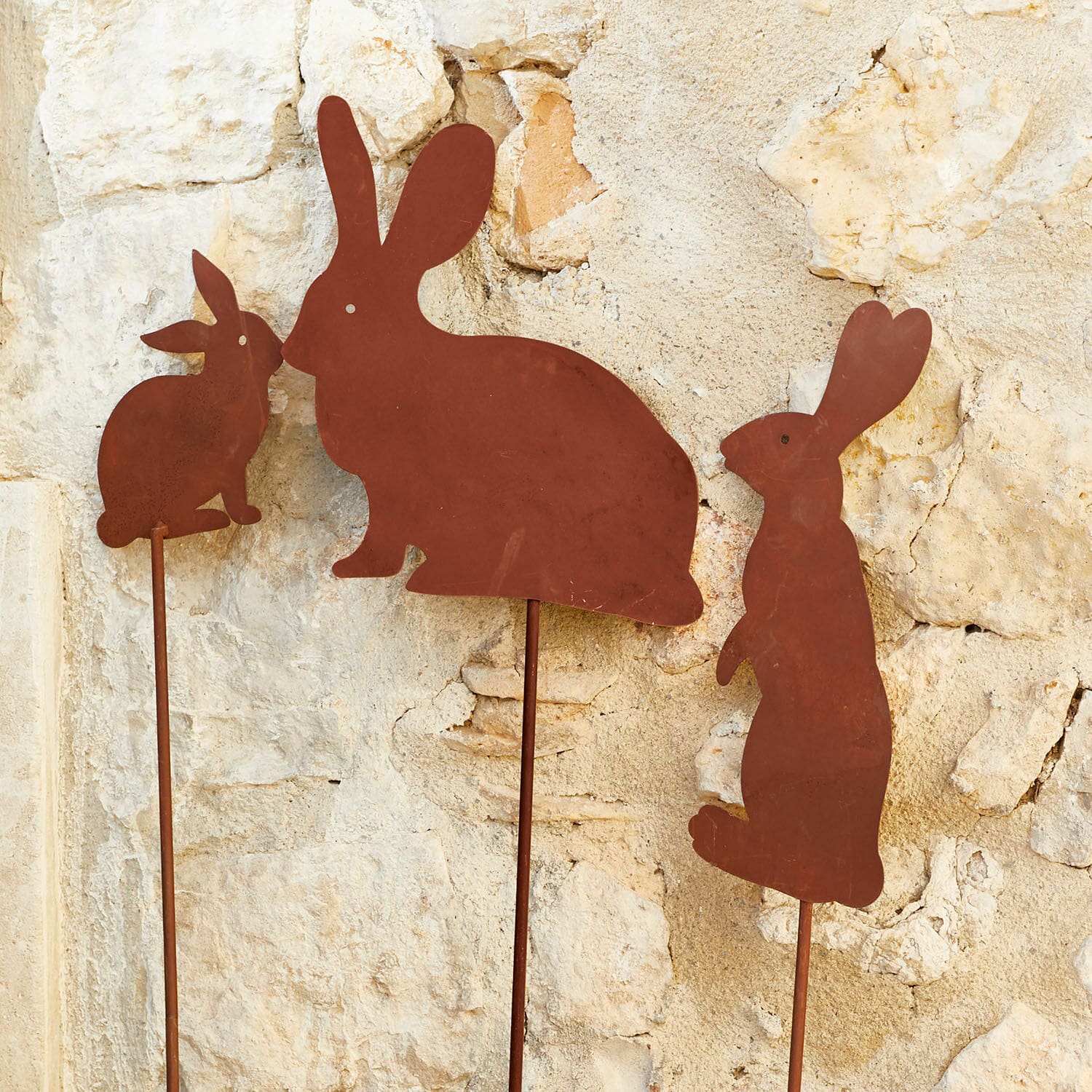 Lot de 3 lapins décoratifs Silters