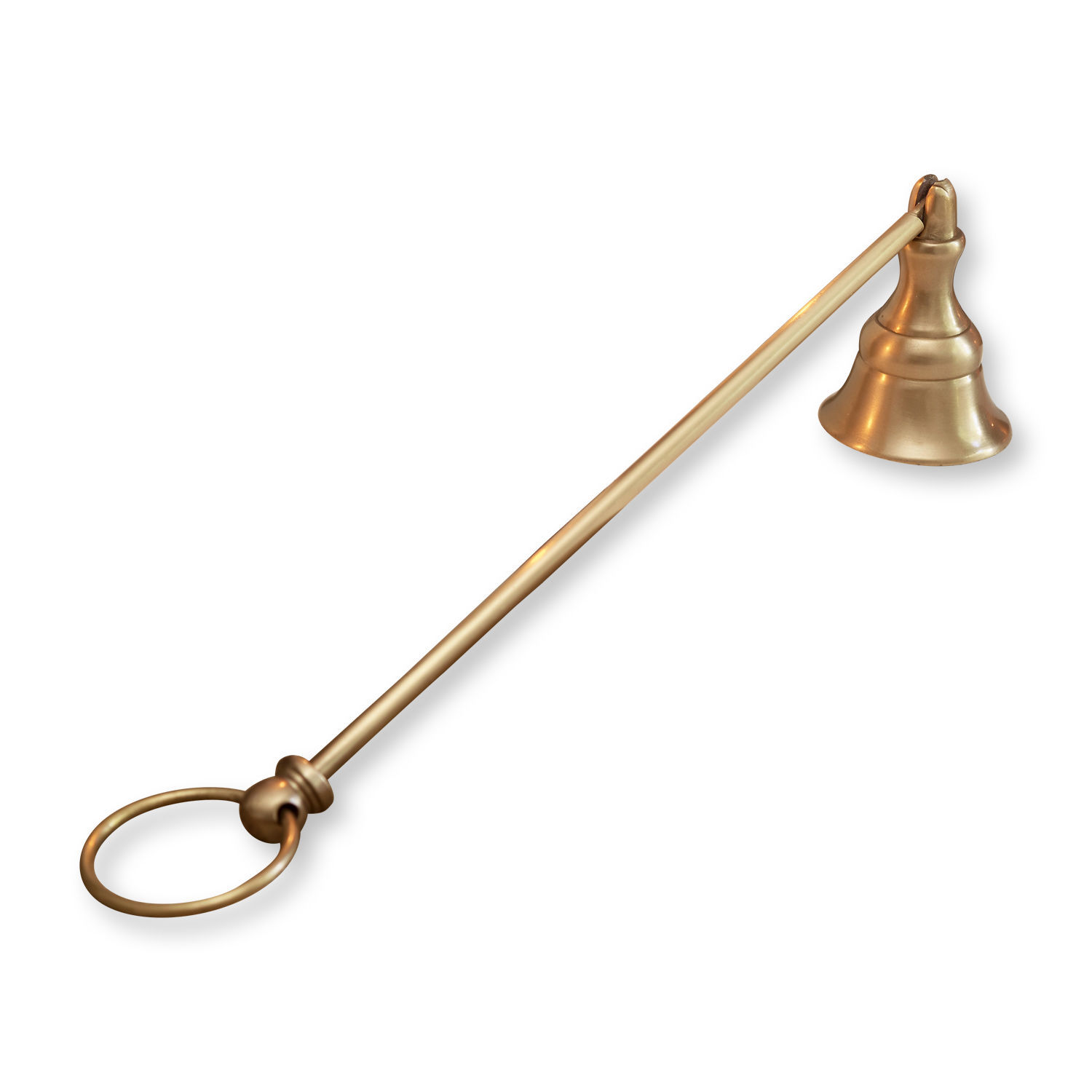 Éteignoir à bougies Perret Cloche en laiton avec longue poignée et anneau, décoration ou accessoire pratique