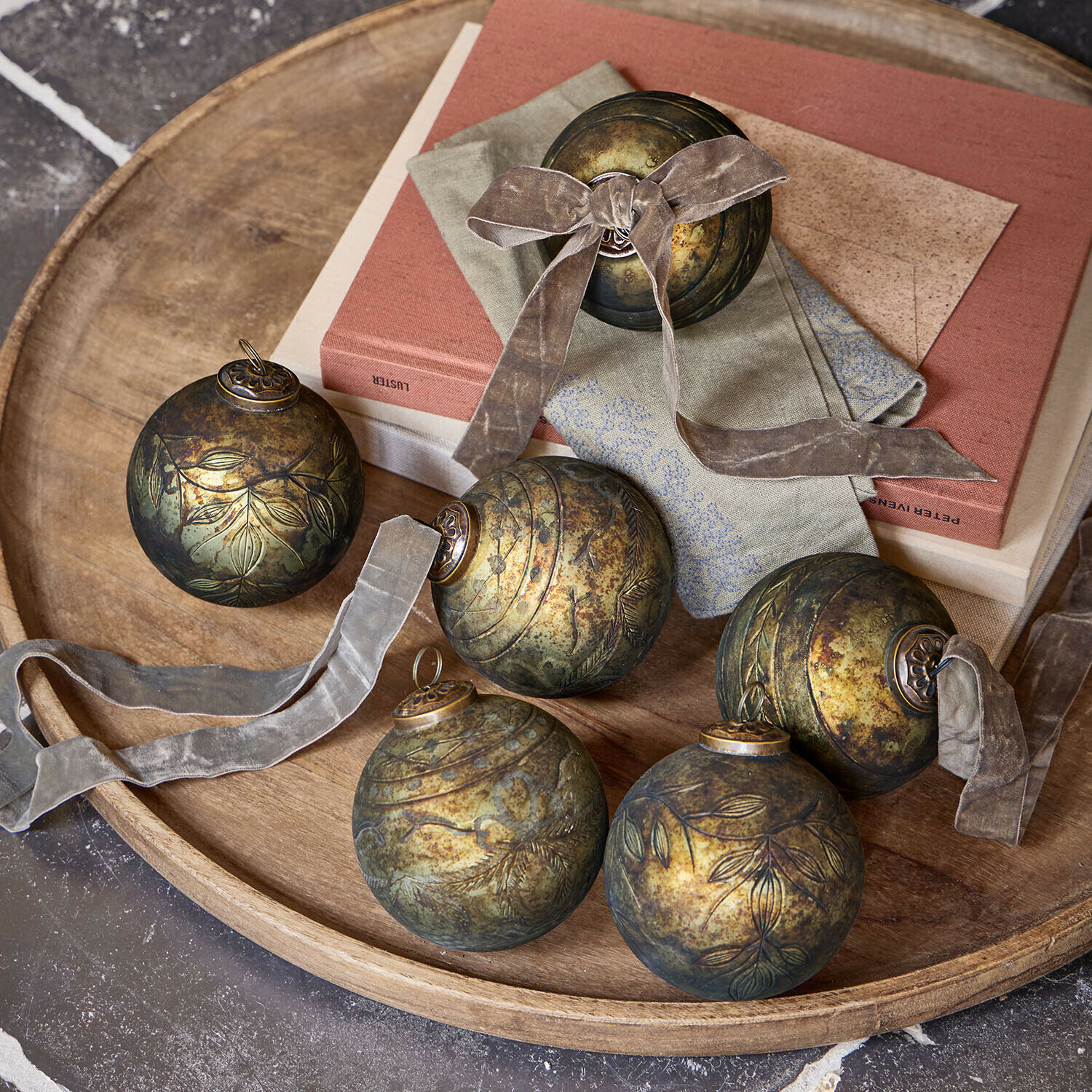 Lot de 6 boules de Noël Goldenblist