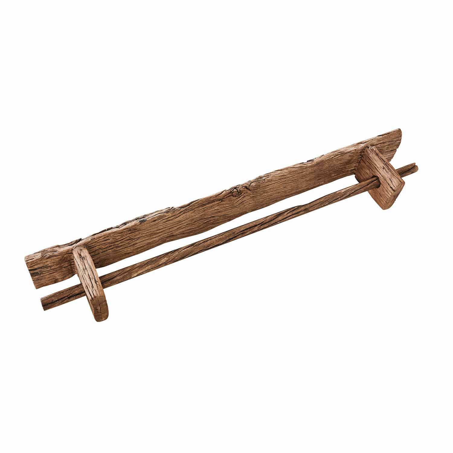 Porte-serviettes Einid Poignée de meuble rustique en bois brun naturel pour décoration intérieure authentique