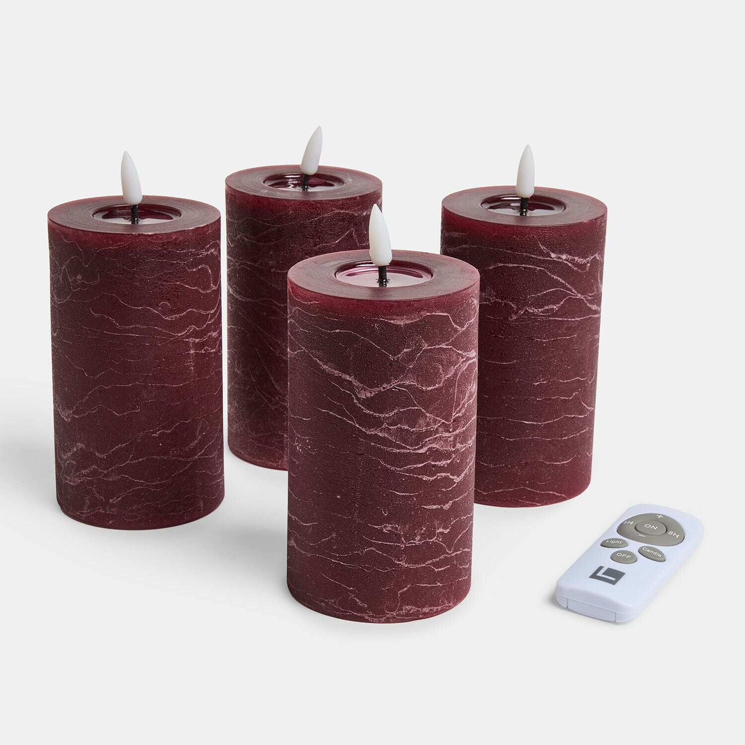 Lot de 4 bougies cylindriques à LED Rimfalla