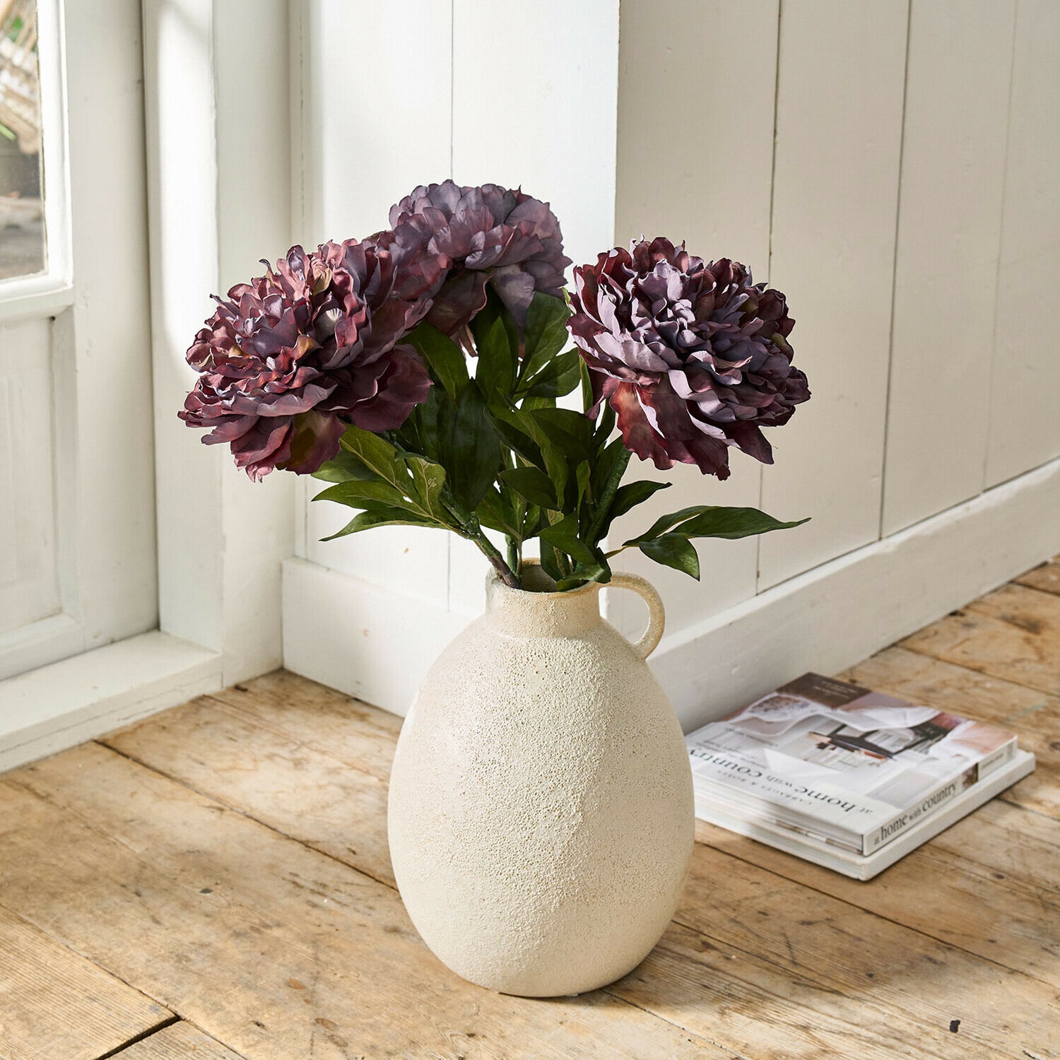 Lot de 3 fleurs de pivoine artificielles Dahlyra