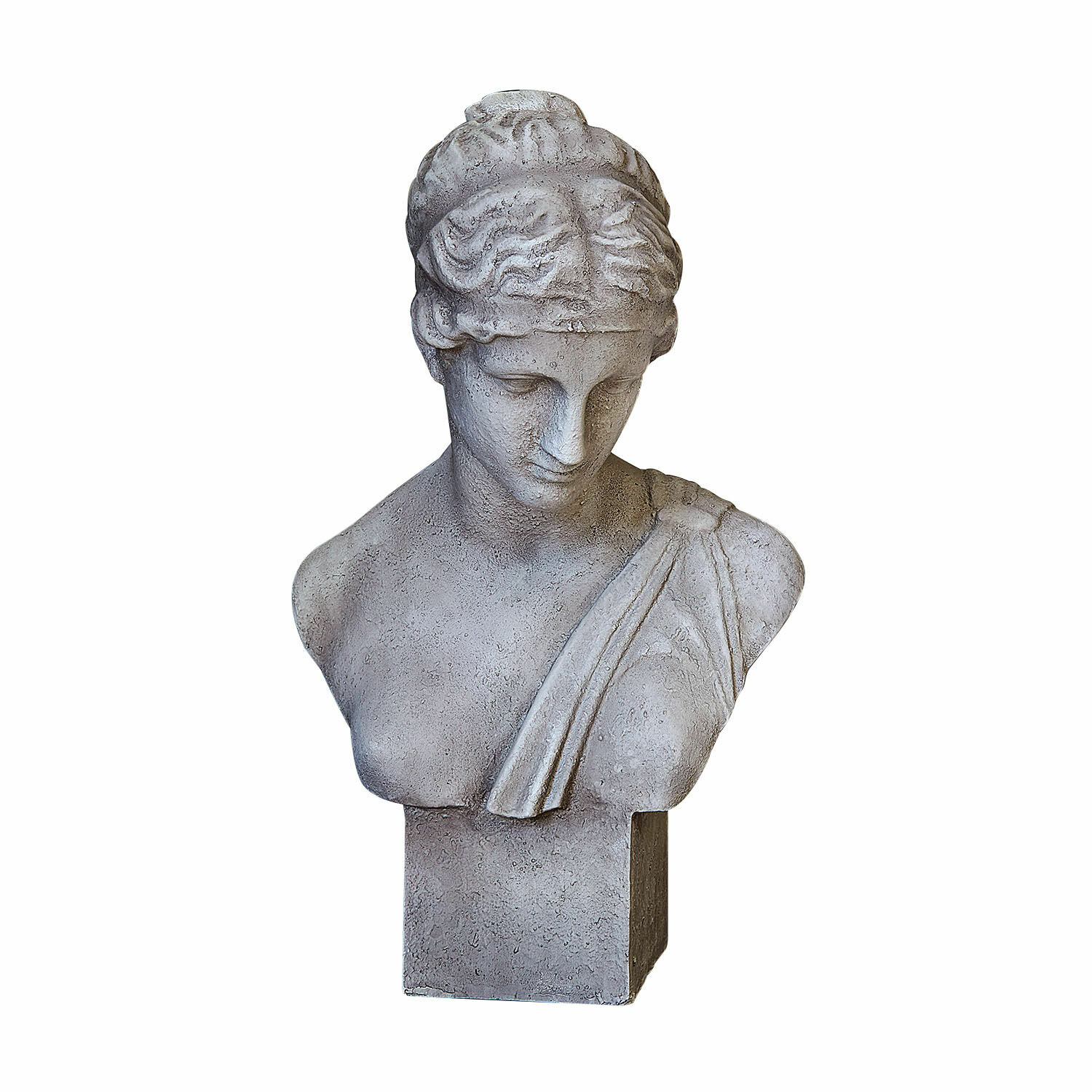Buste Castolio Buste en pierre grise au style classique romain pour décoration intérieure et jardin