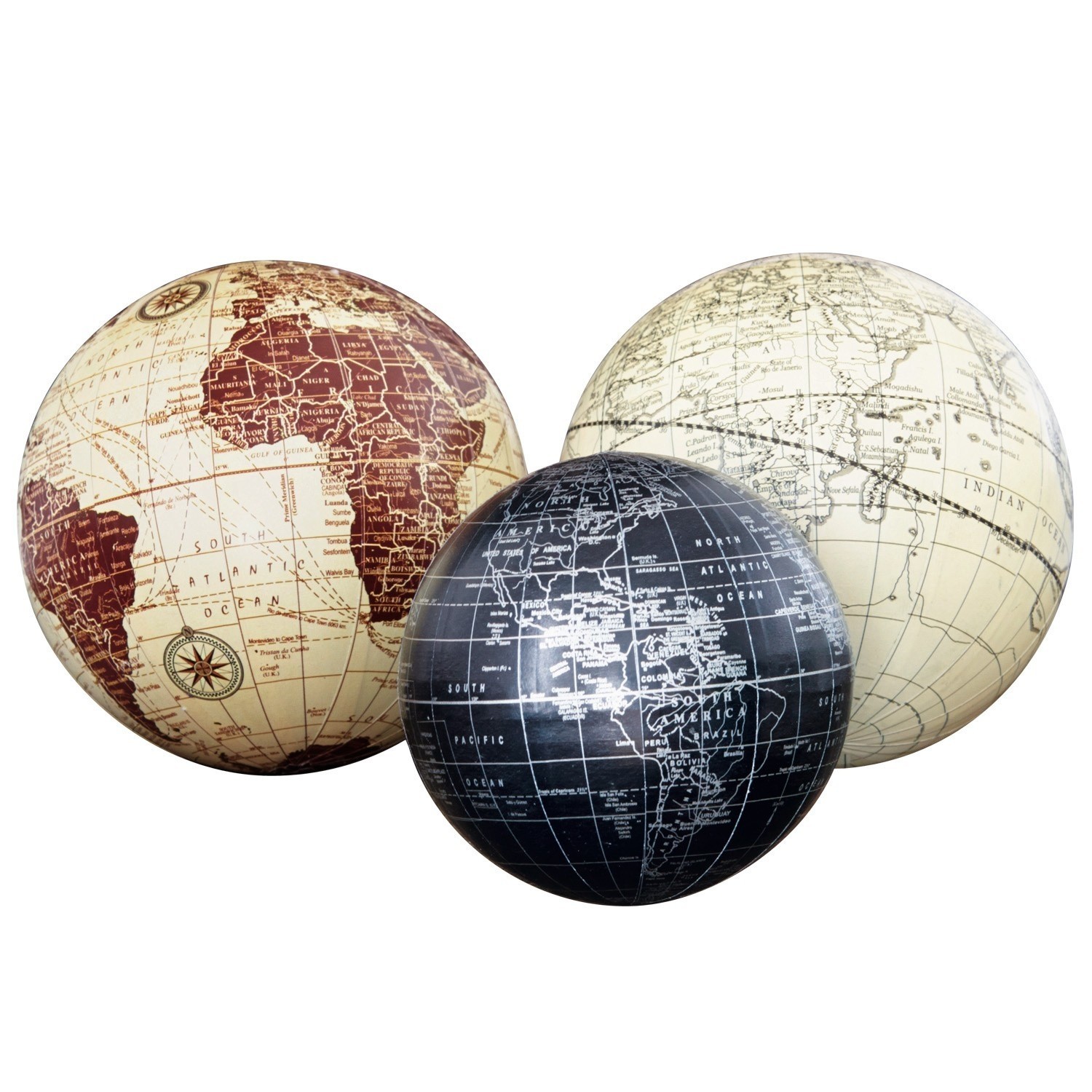 Lot de 3 boules décoratives World