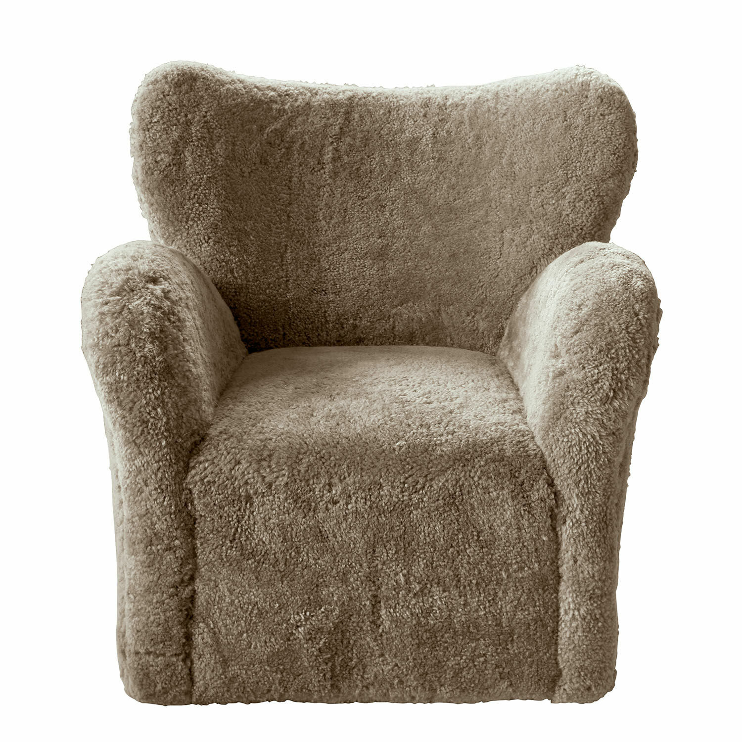 Fauteuil Ambrécourt Fauteuil en tissu beige doux imitation fourrure, parfait pour un salon confortable et chaleureux