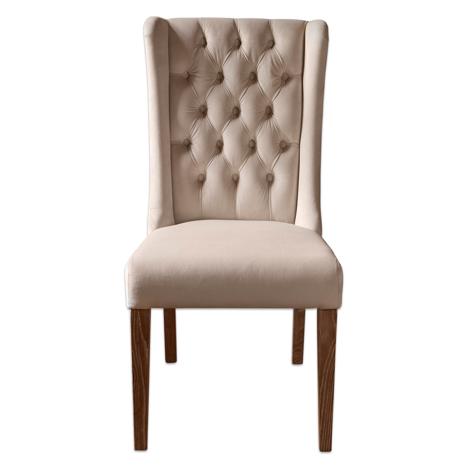 crème Chaise Sudbury crème avec rembourrage et pieds en bois, idéale pour salon et salle à manger