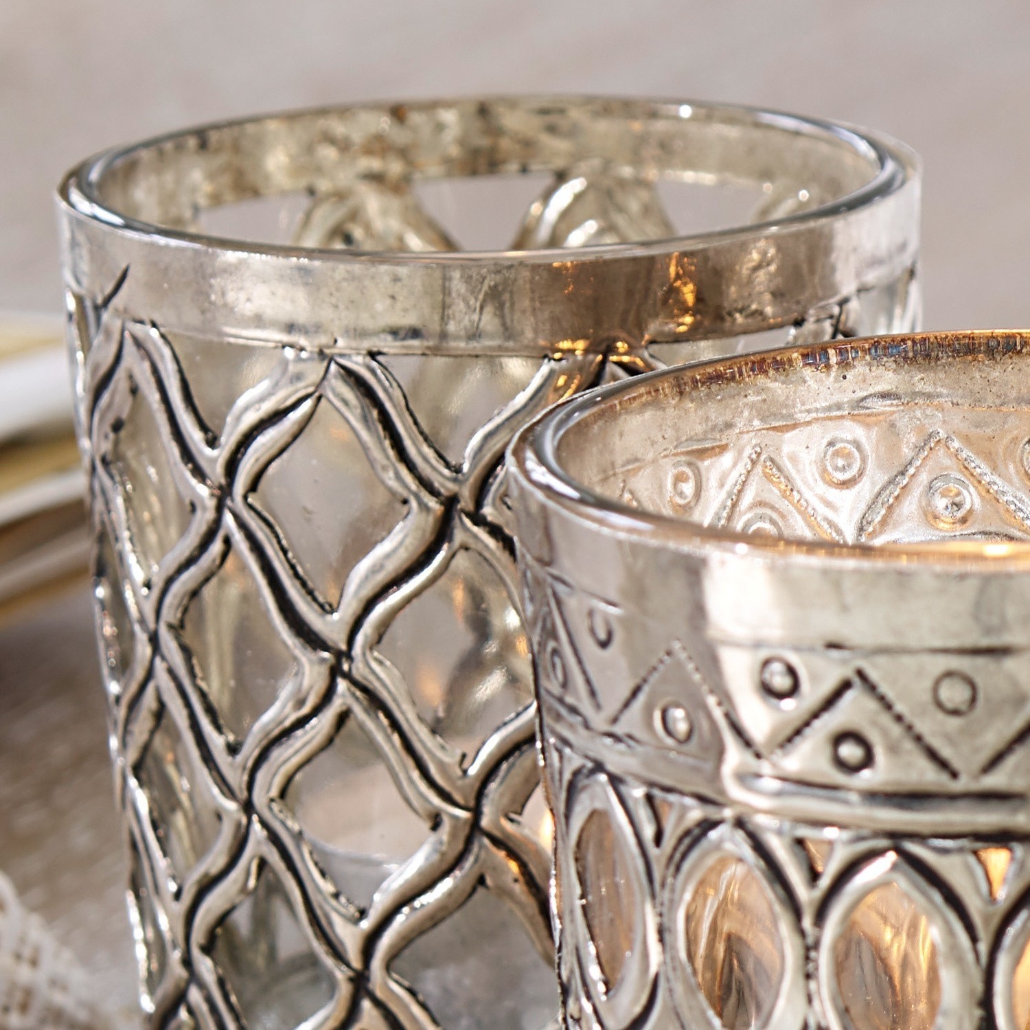 Lot de 4 photophores Ardah