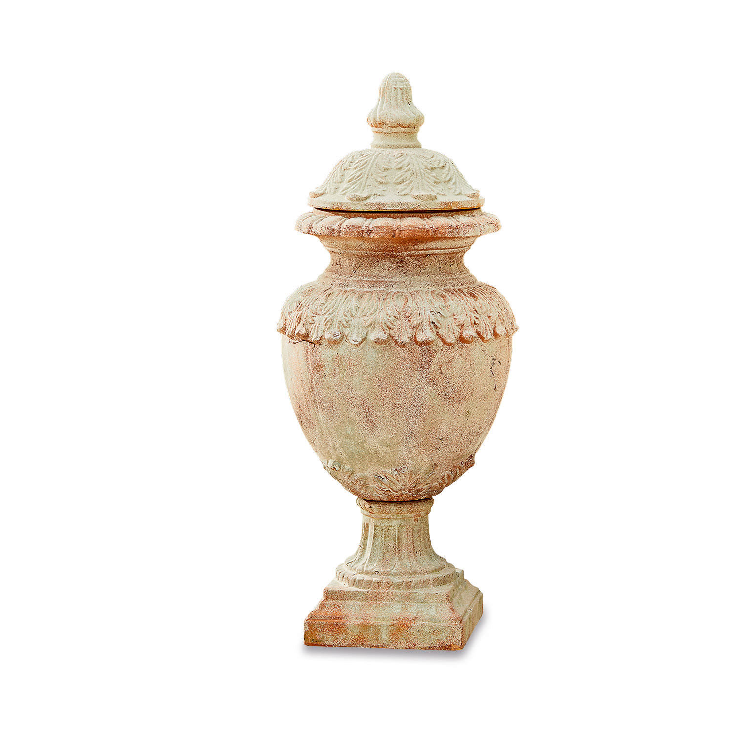 Objet décoratif Persephone Vase décoratif en terre cuite couleur naturelle avec couvercle pour décoration intérieure et extérieure
